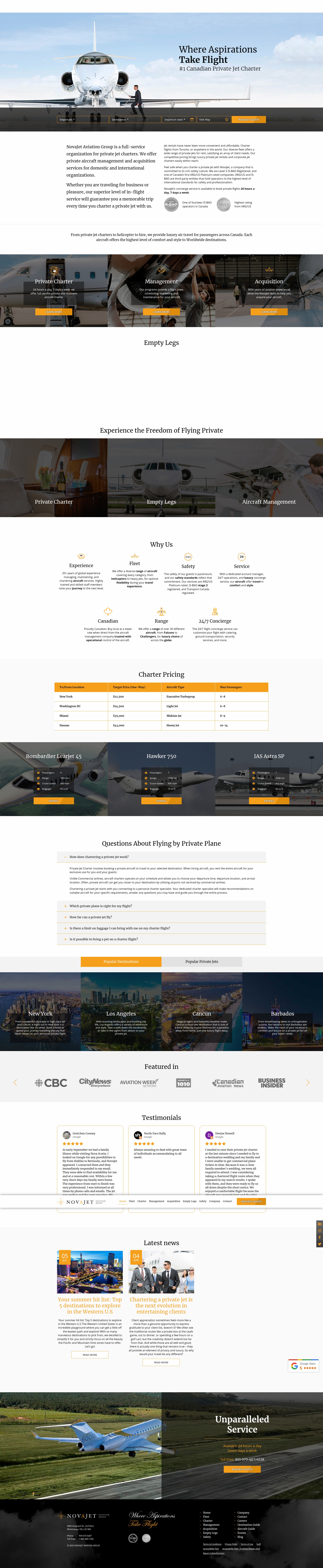 Screenshot of www.novajet.com