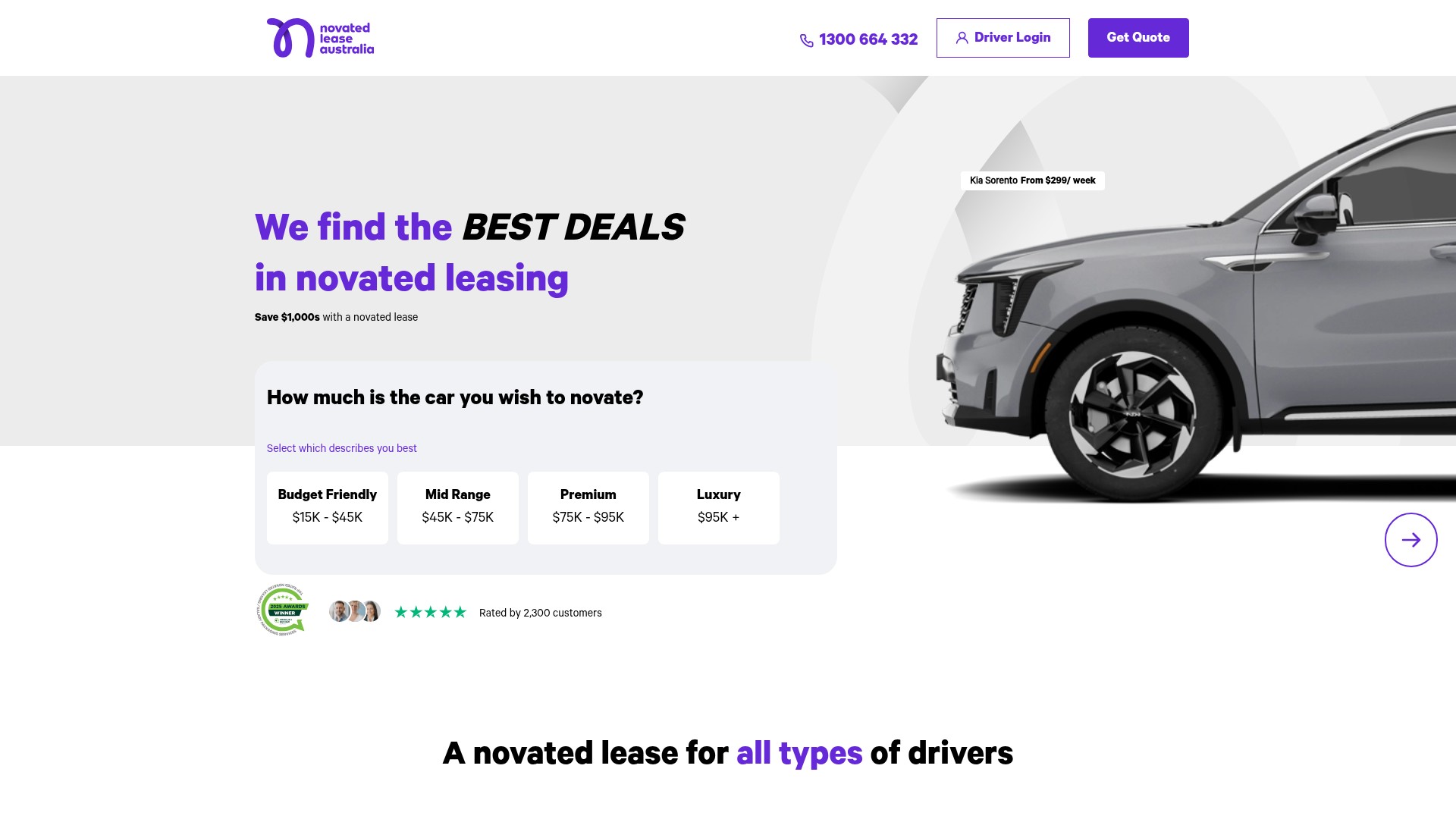 Screenshot of www.novatedleaseaustralia.com.au