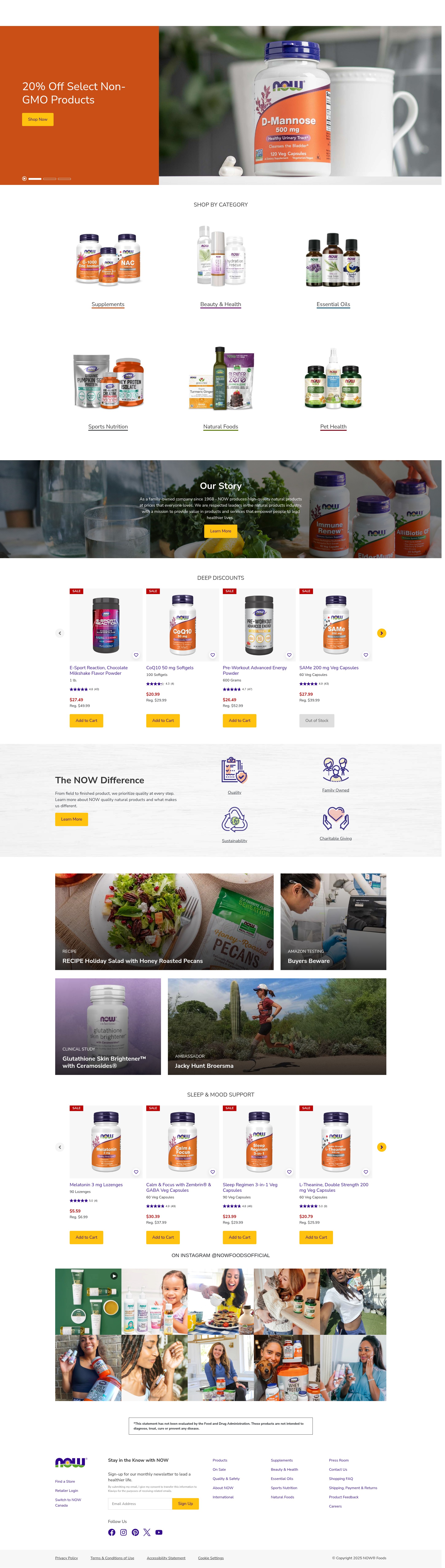 Screenshot of www.nowfoods.com