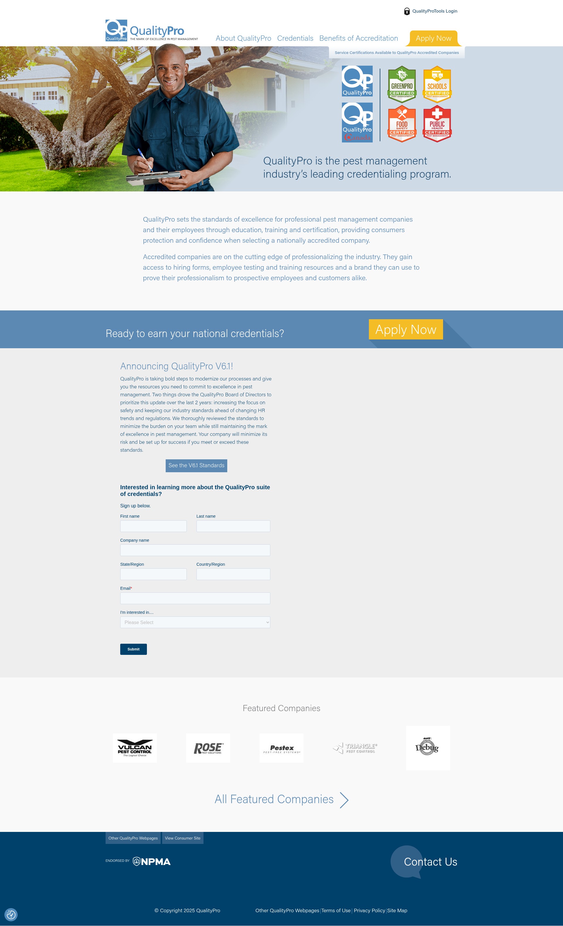 Screenshot of www.npmaqualitypro.org