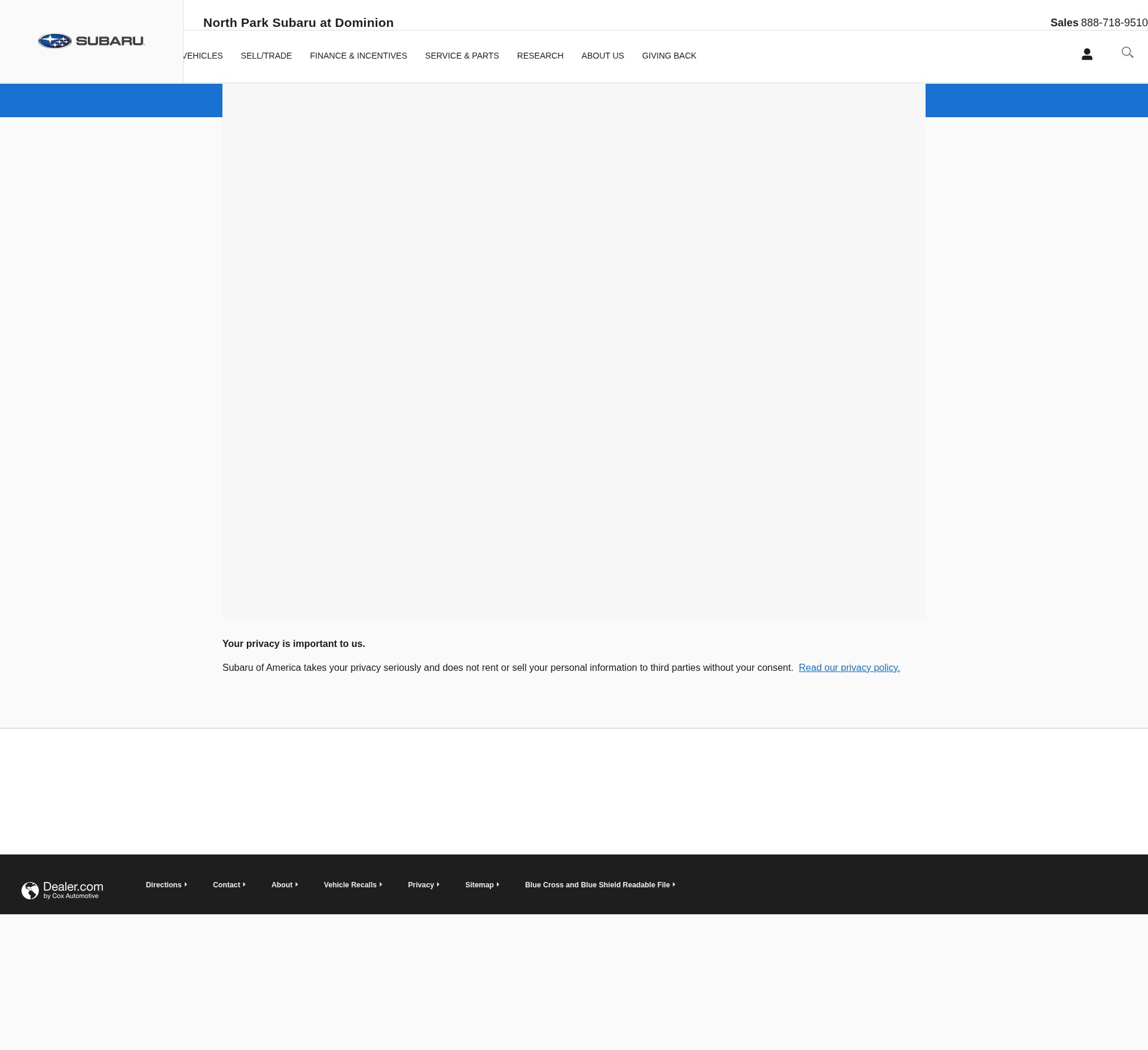Screenshot of www.npsubarudominion.com