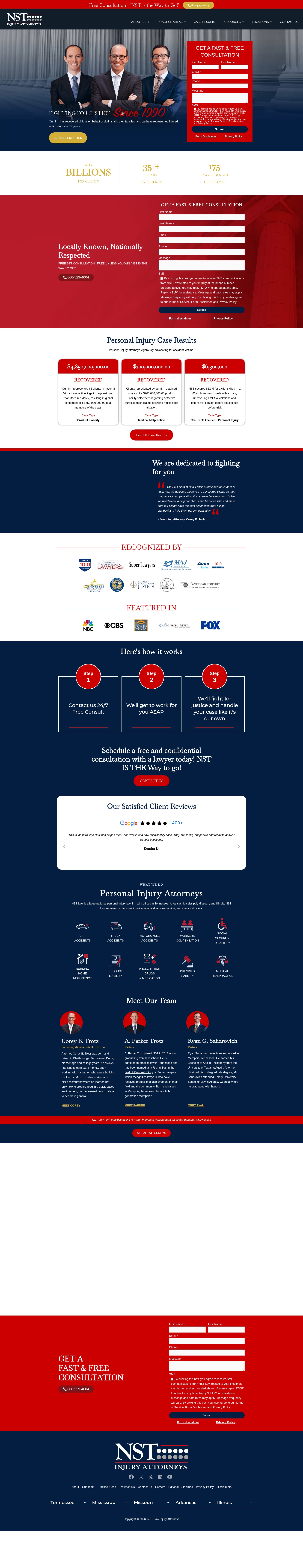 Screenshot of www.nstlaw.com