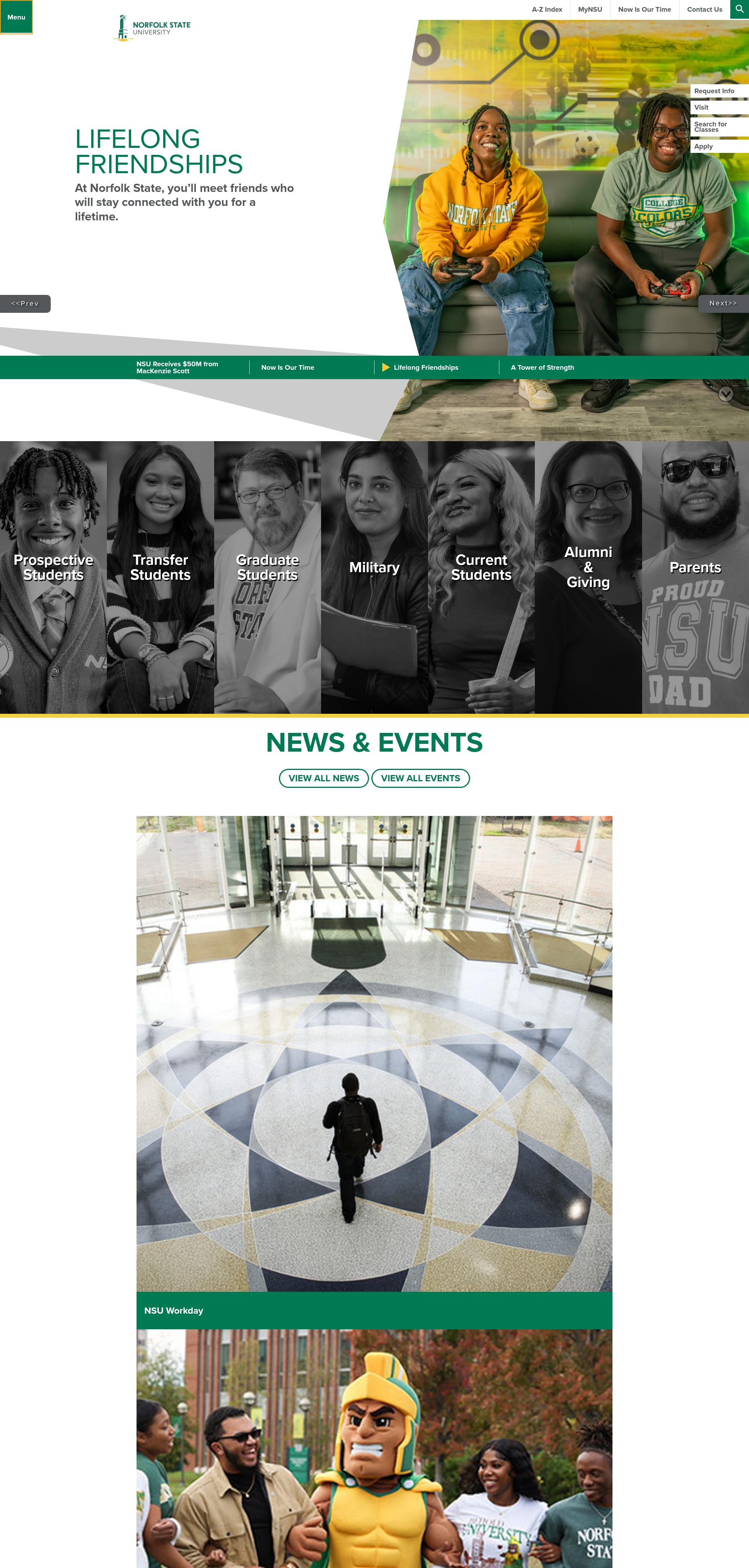 Screenshot of www.nsu.edu