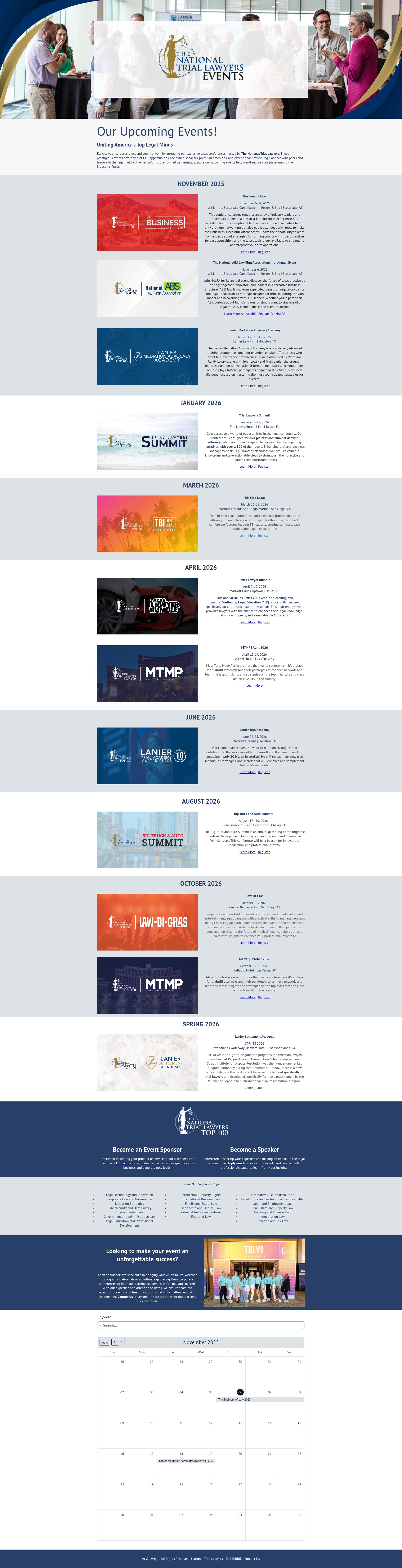 Screenshot of www.ntlevents.com