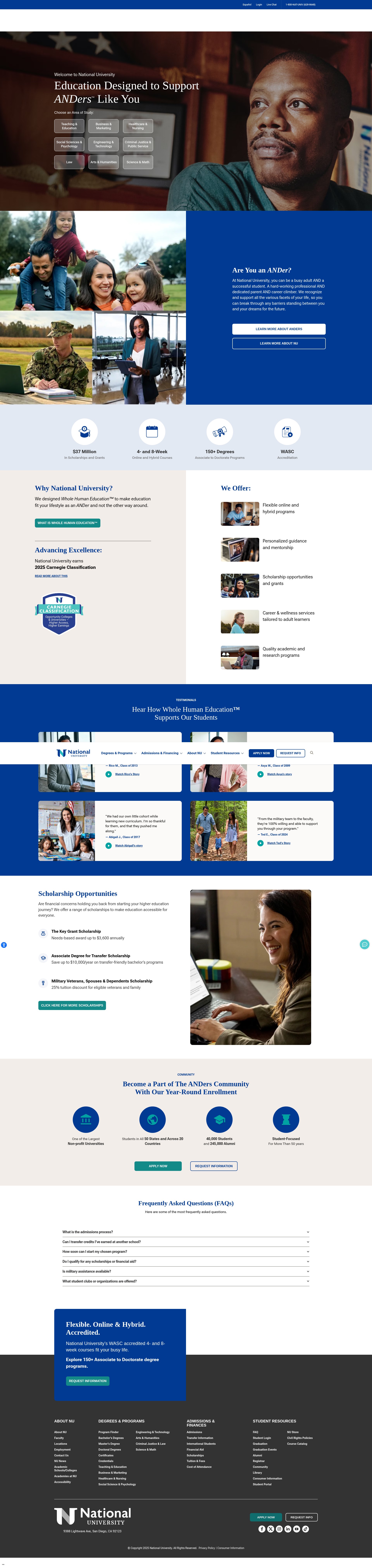 Screenshot of www.nu.edu