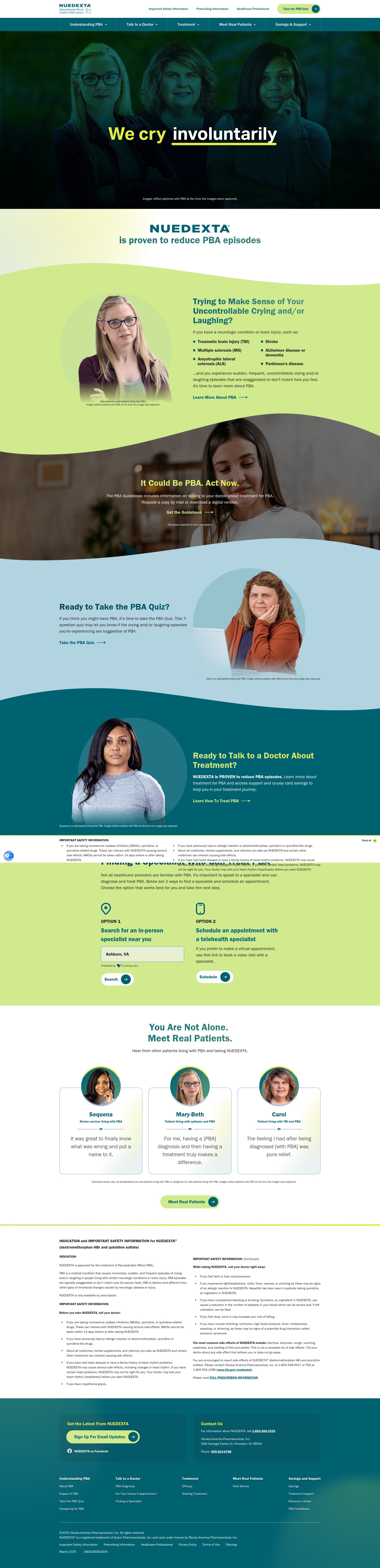Screenshot of www.nuedexta.com