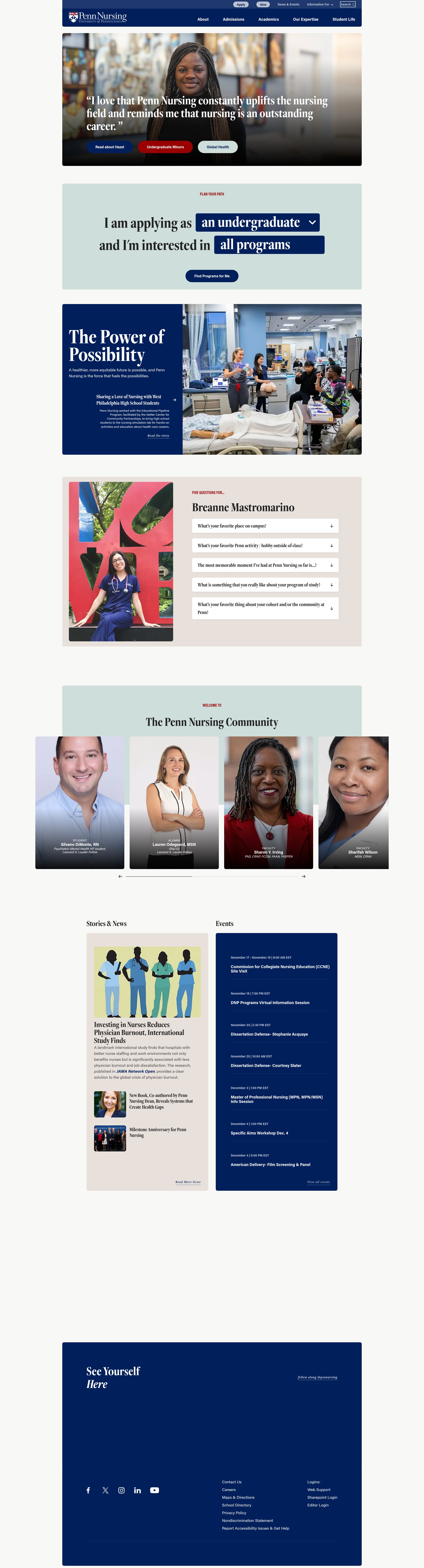 Screenshot of www.nursing.upenn.edu