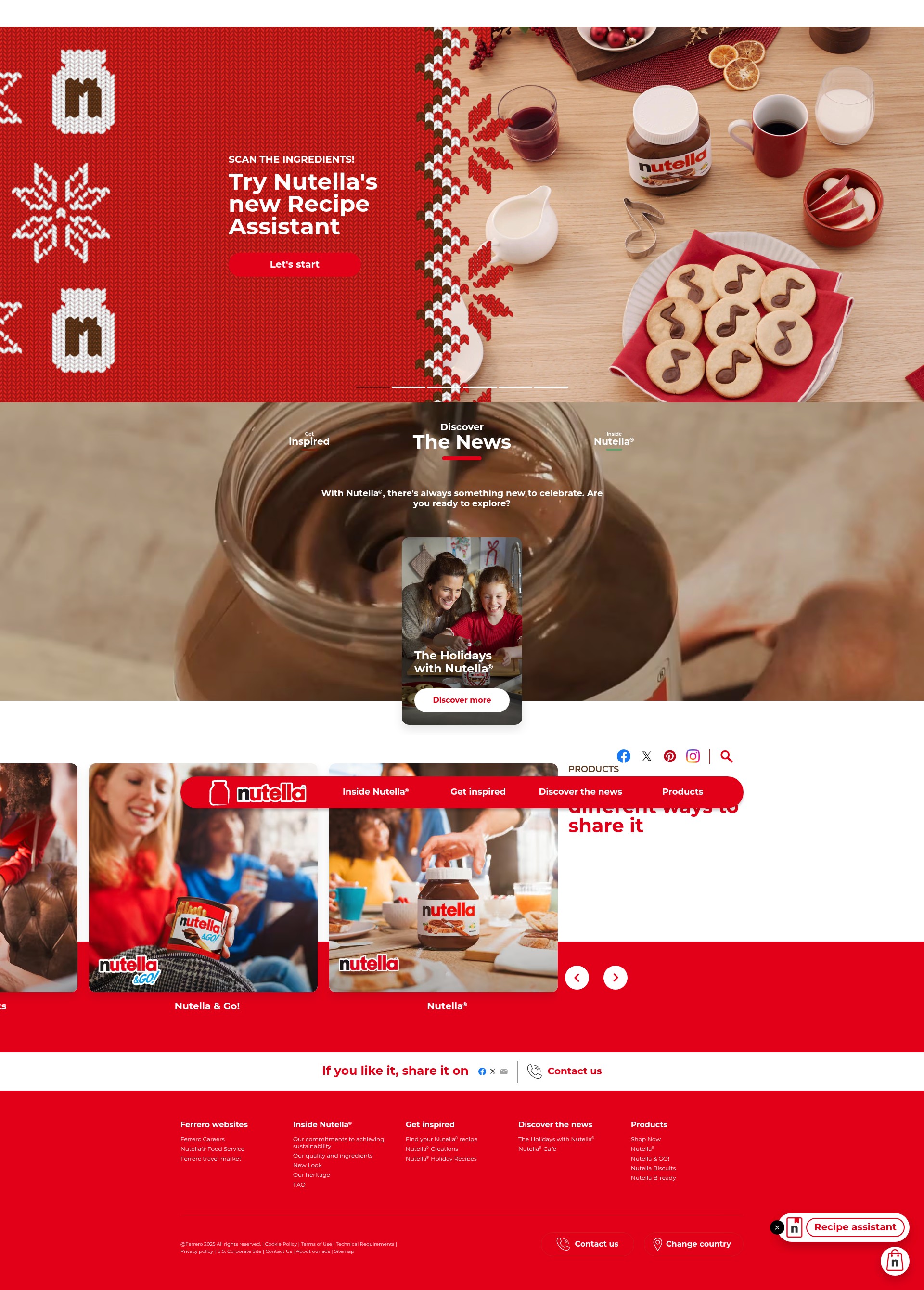 Screenshot of www.nutella.com