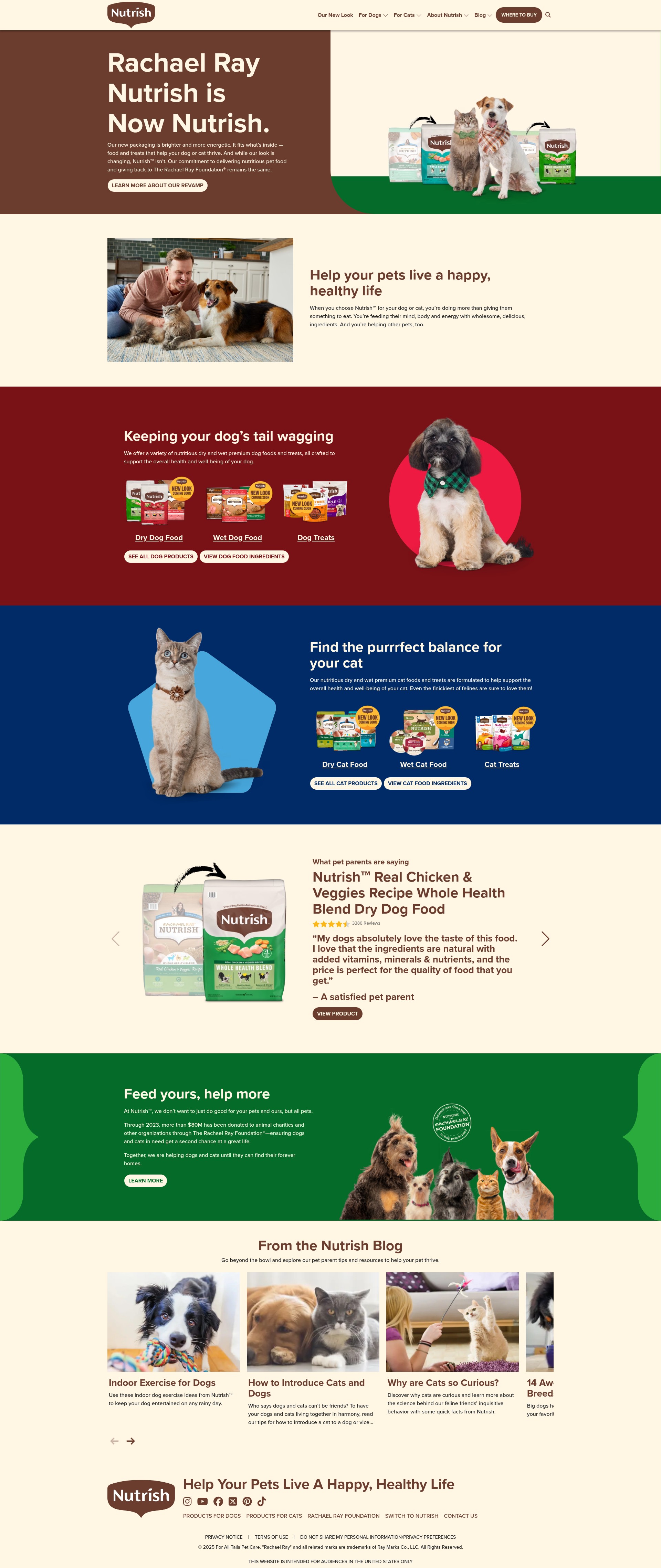 Screenshot of www.nutrish.com