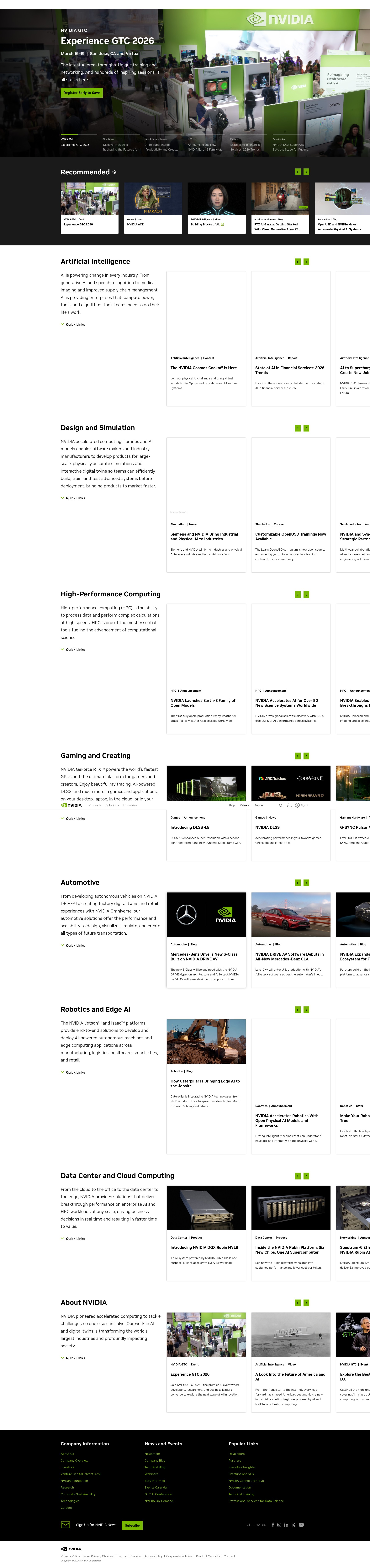Screenshot of www.nvidia.com