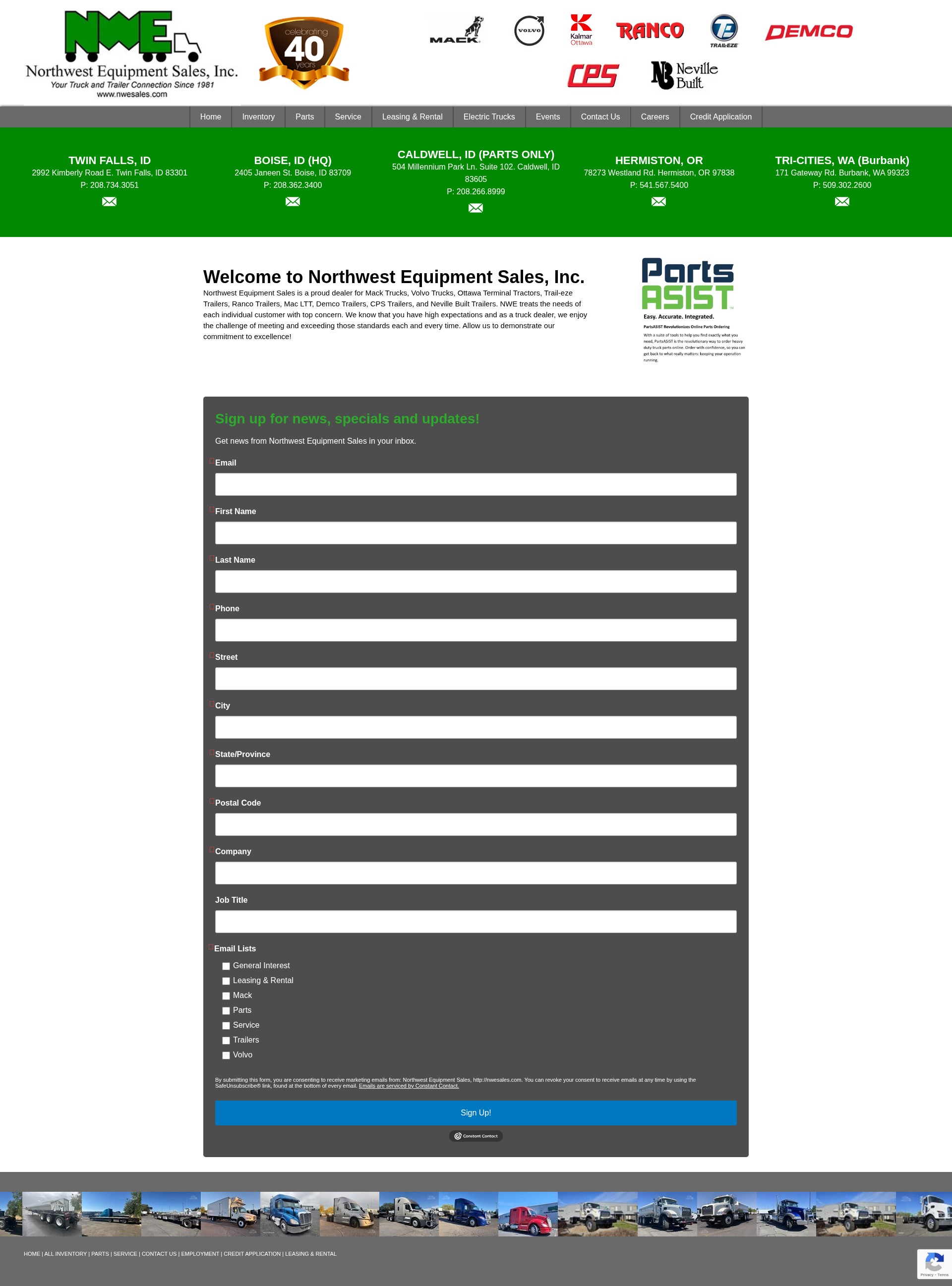 Screenshot of www.nwesales.com