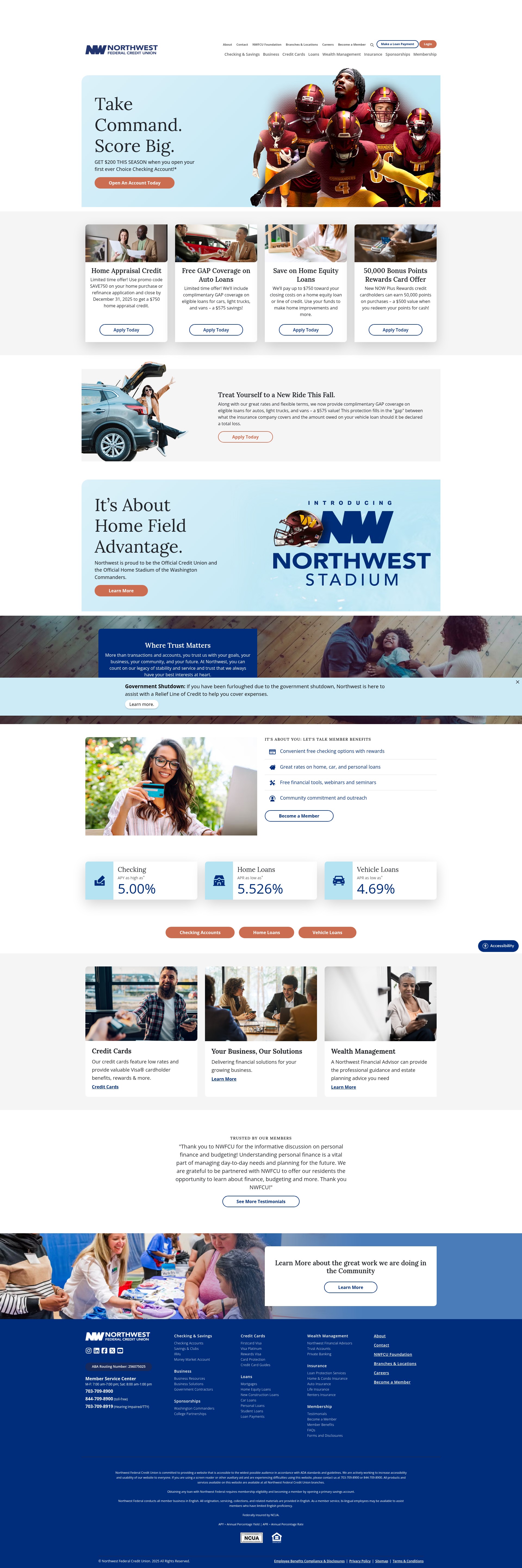 Screenshot of www.nwfcu.org