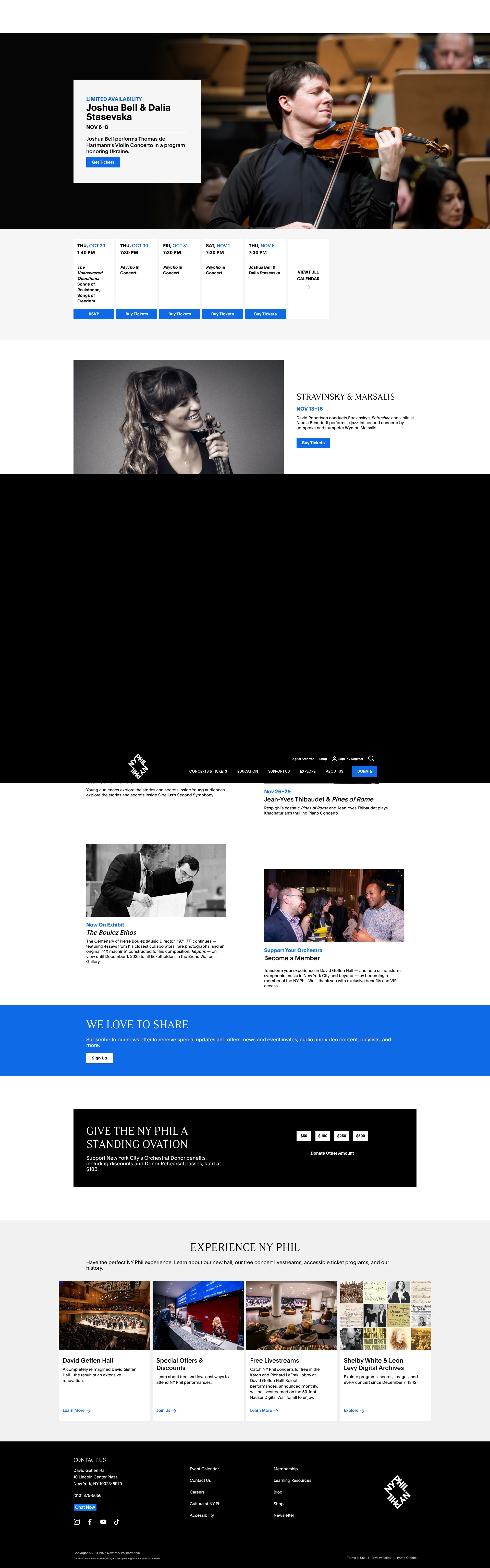 Screenshot of www.nyphil.org