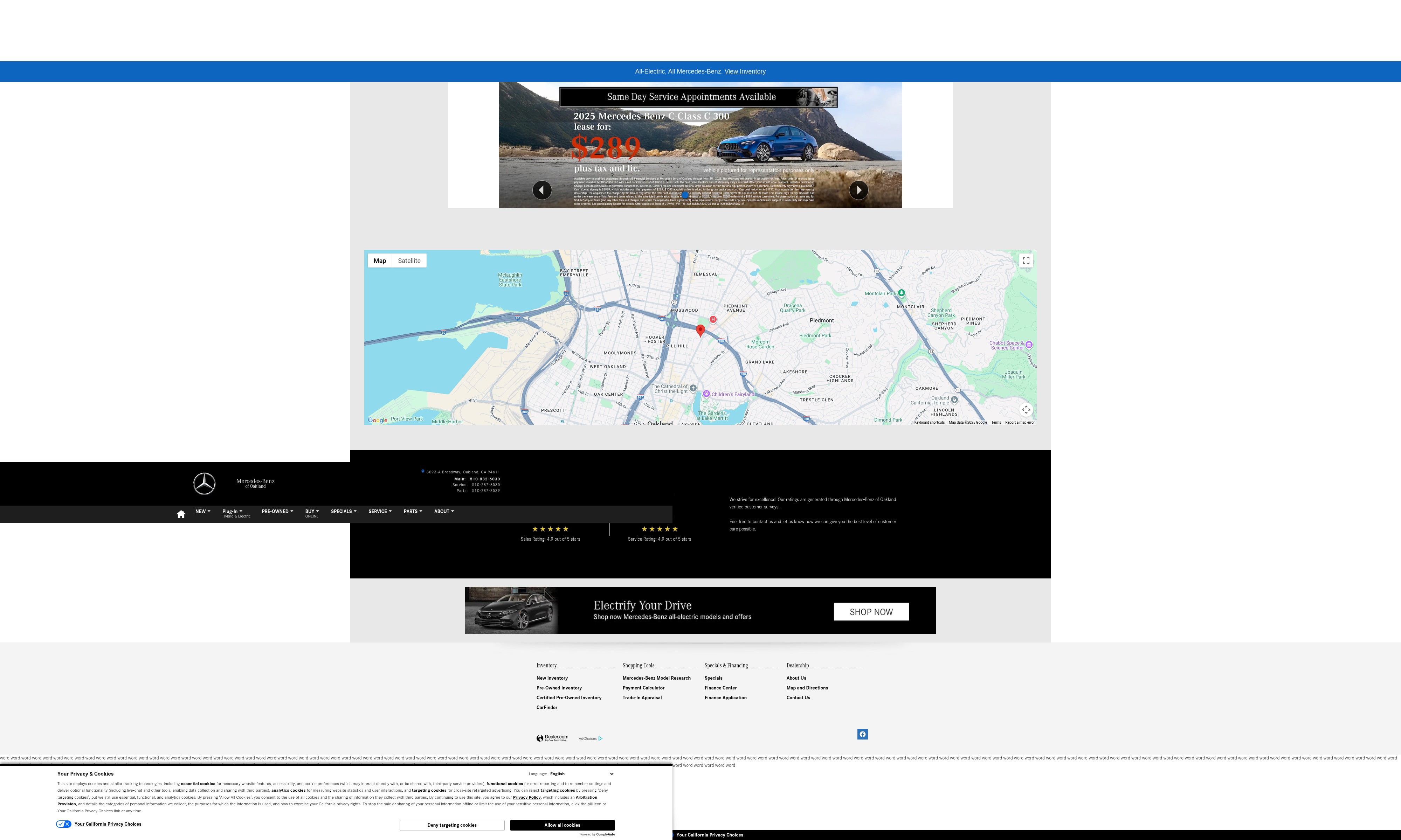 Screenshot of www.oaklandbenz.com