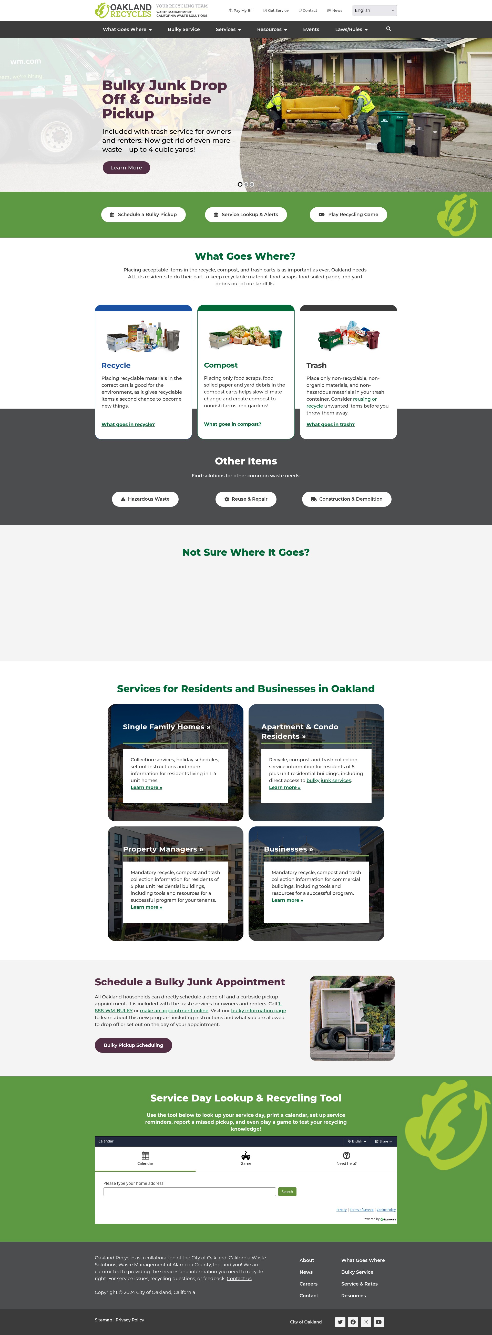 Screenshot of www.oaklandrecycles.com