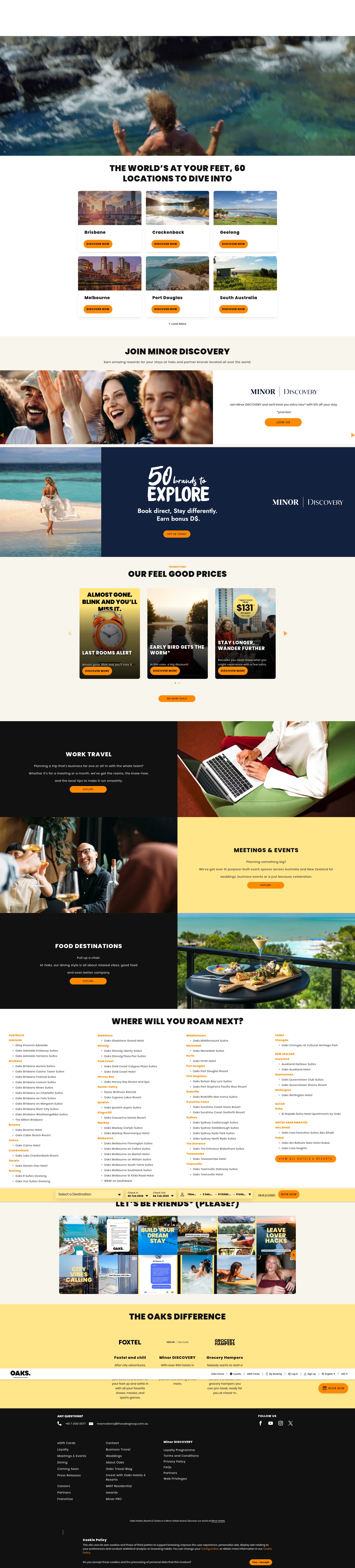 Screenshot of www.oakshotels.com