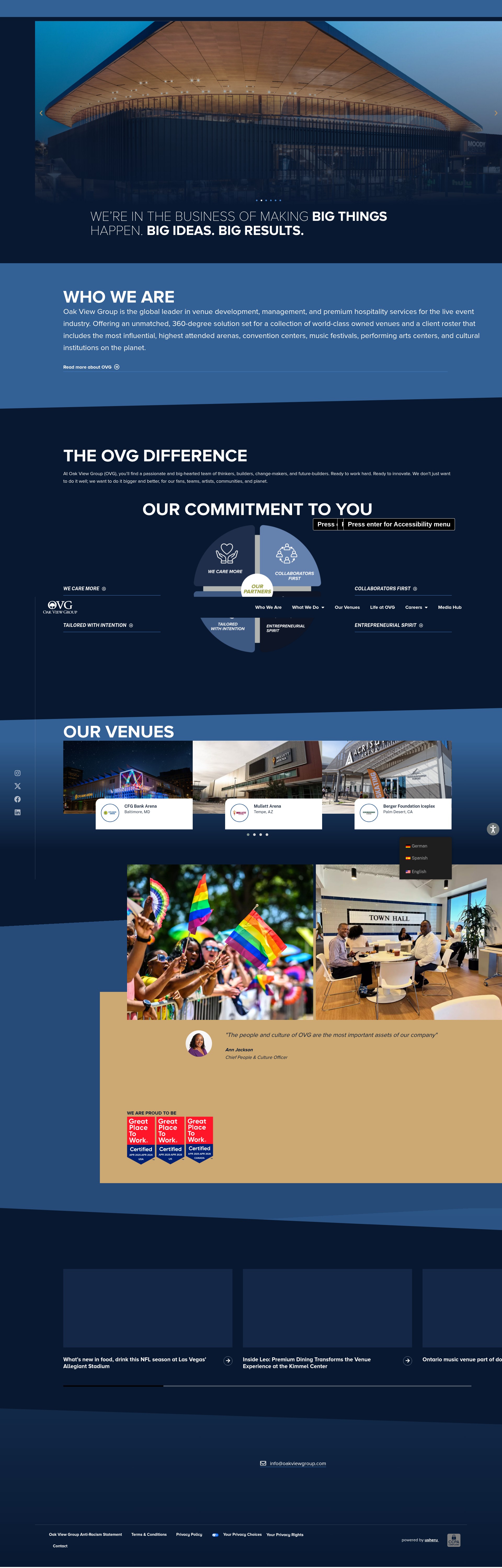 Screenshot of www.oakviewgroup.com