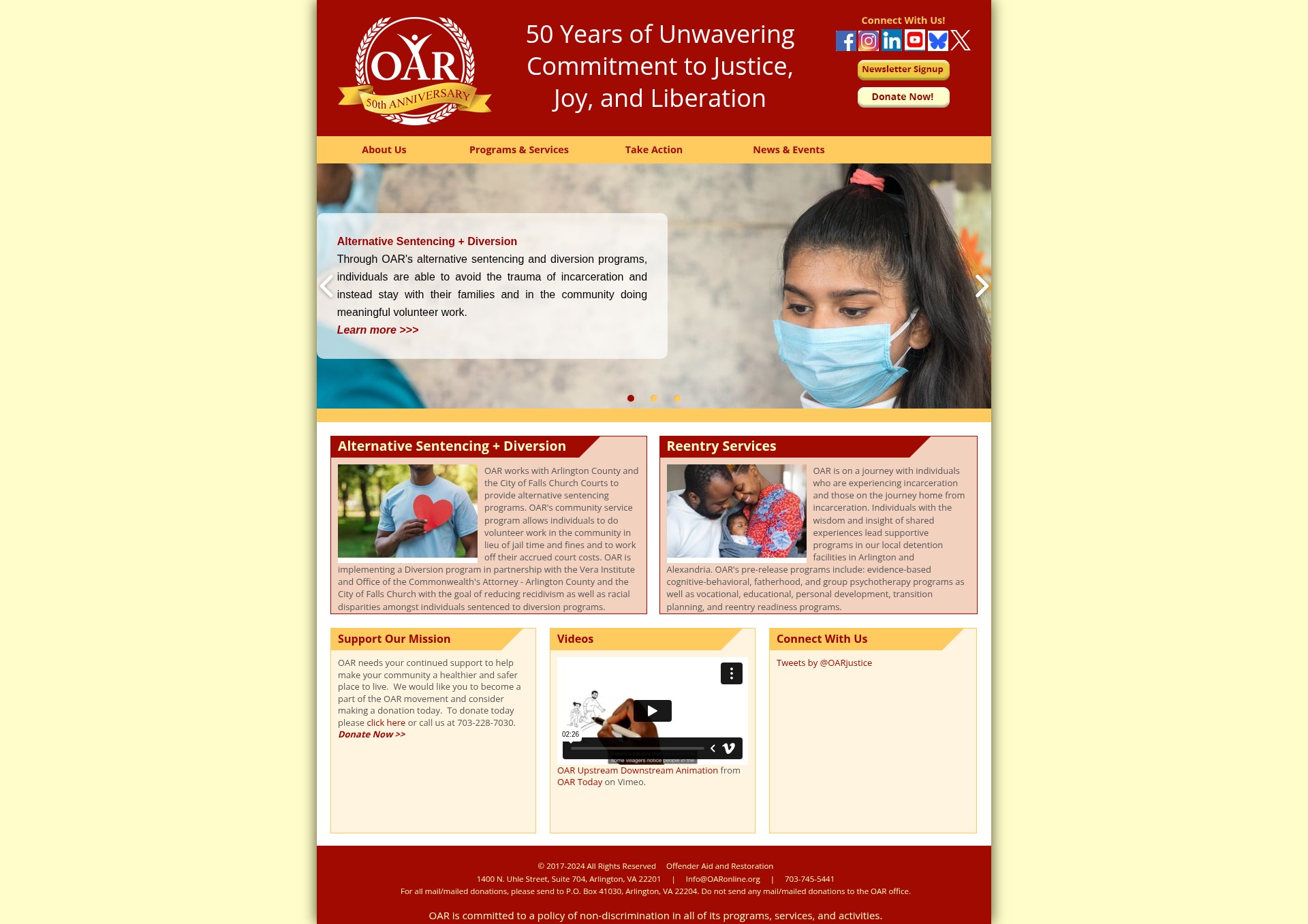Screenshot of www.oaronline.org