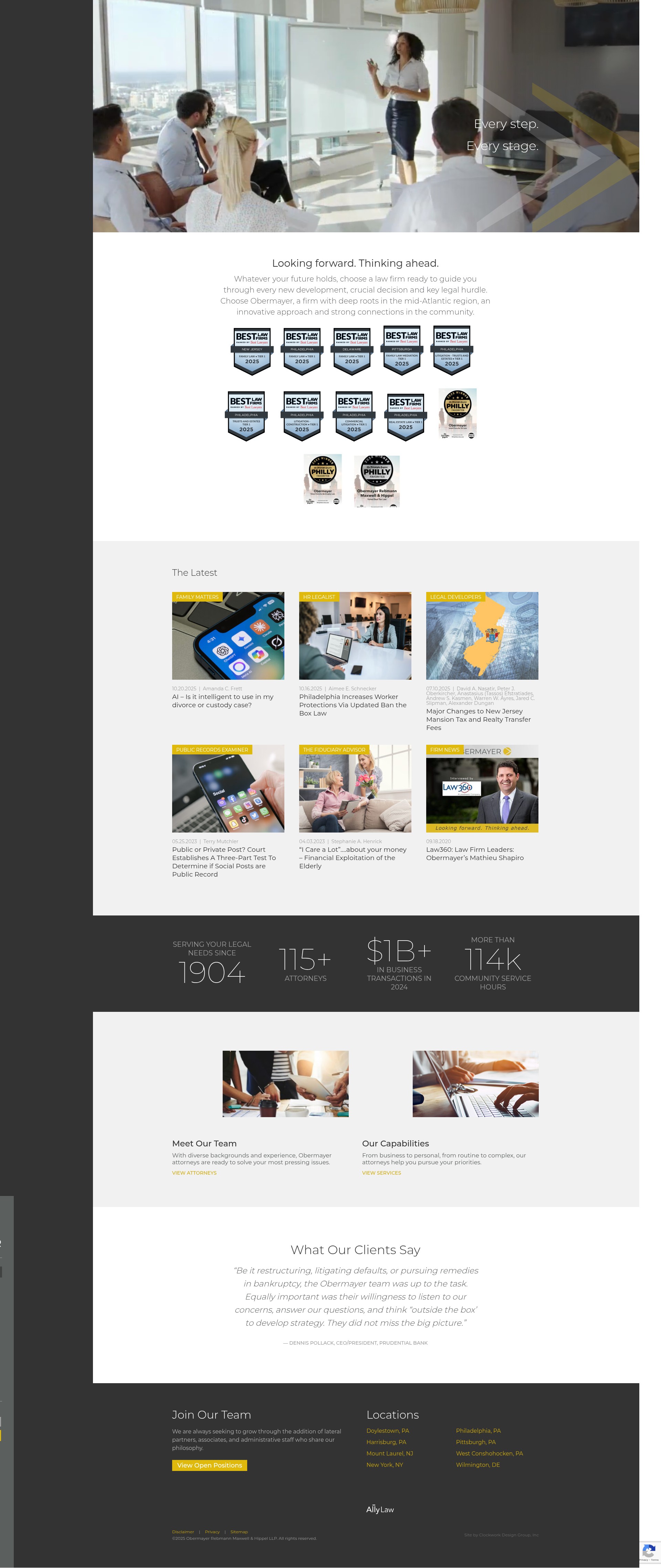 Screenshot of www.obermayer.com
