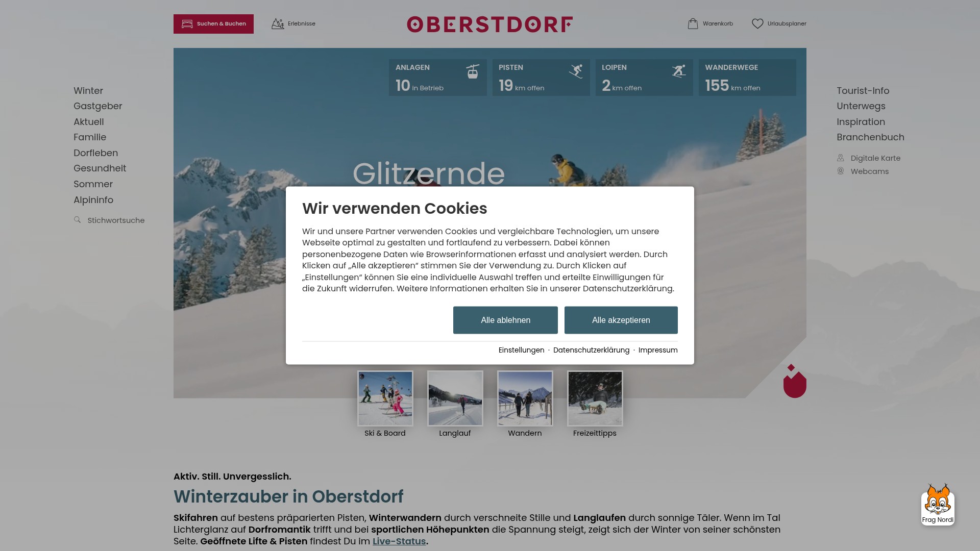 Screenshot of www.oberstdorf.de