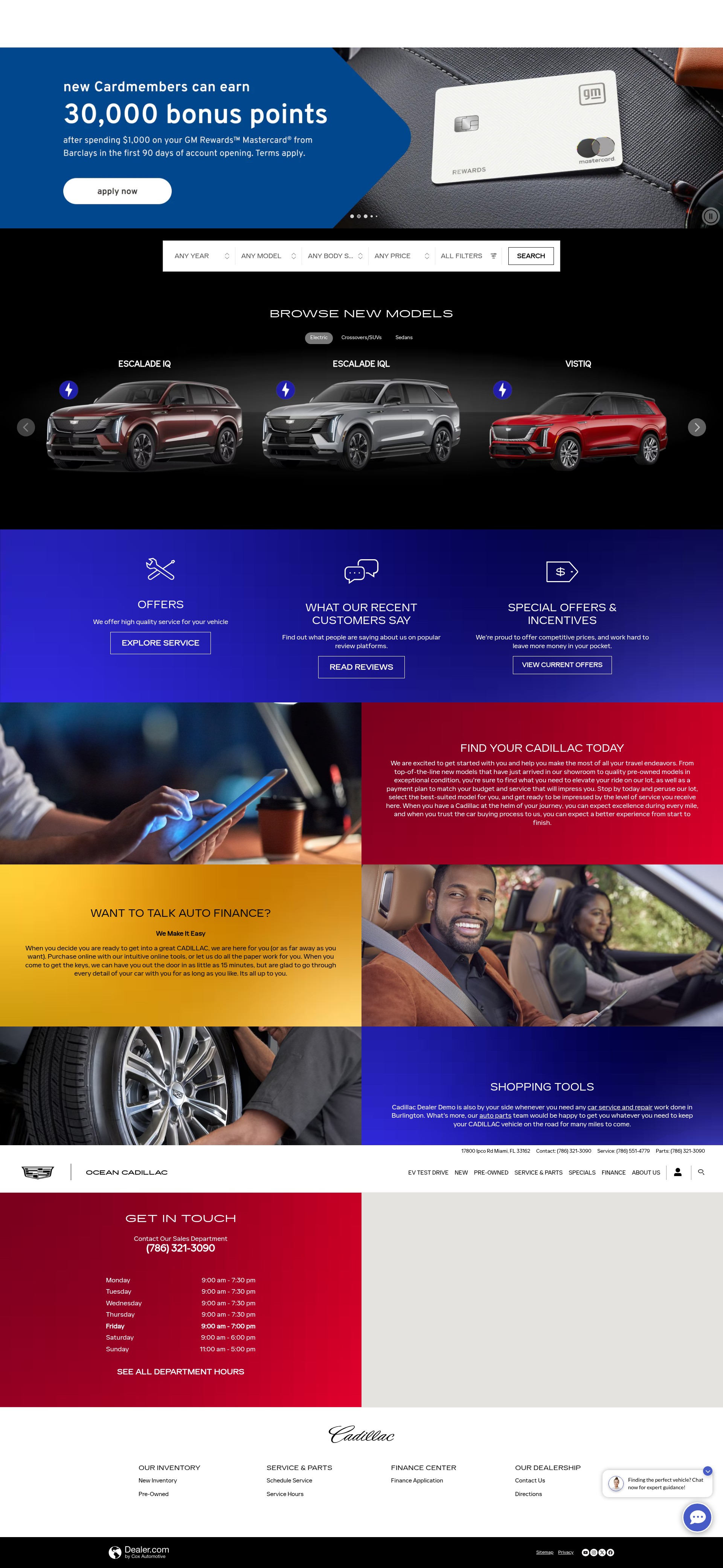 Screenshot of www.oceancadillac.com