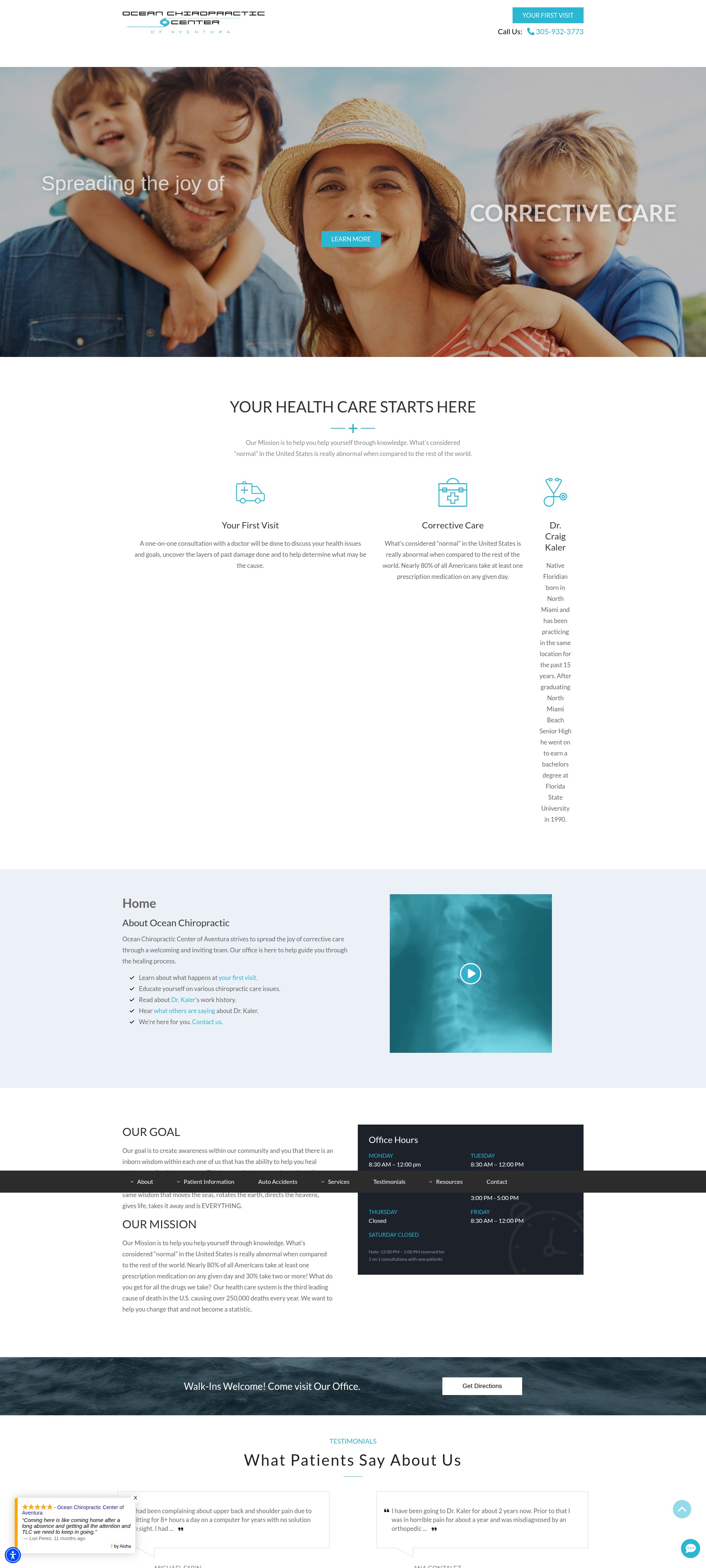Screenshot of www.oceanchiropractic.com
