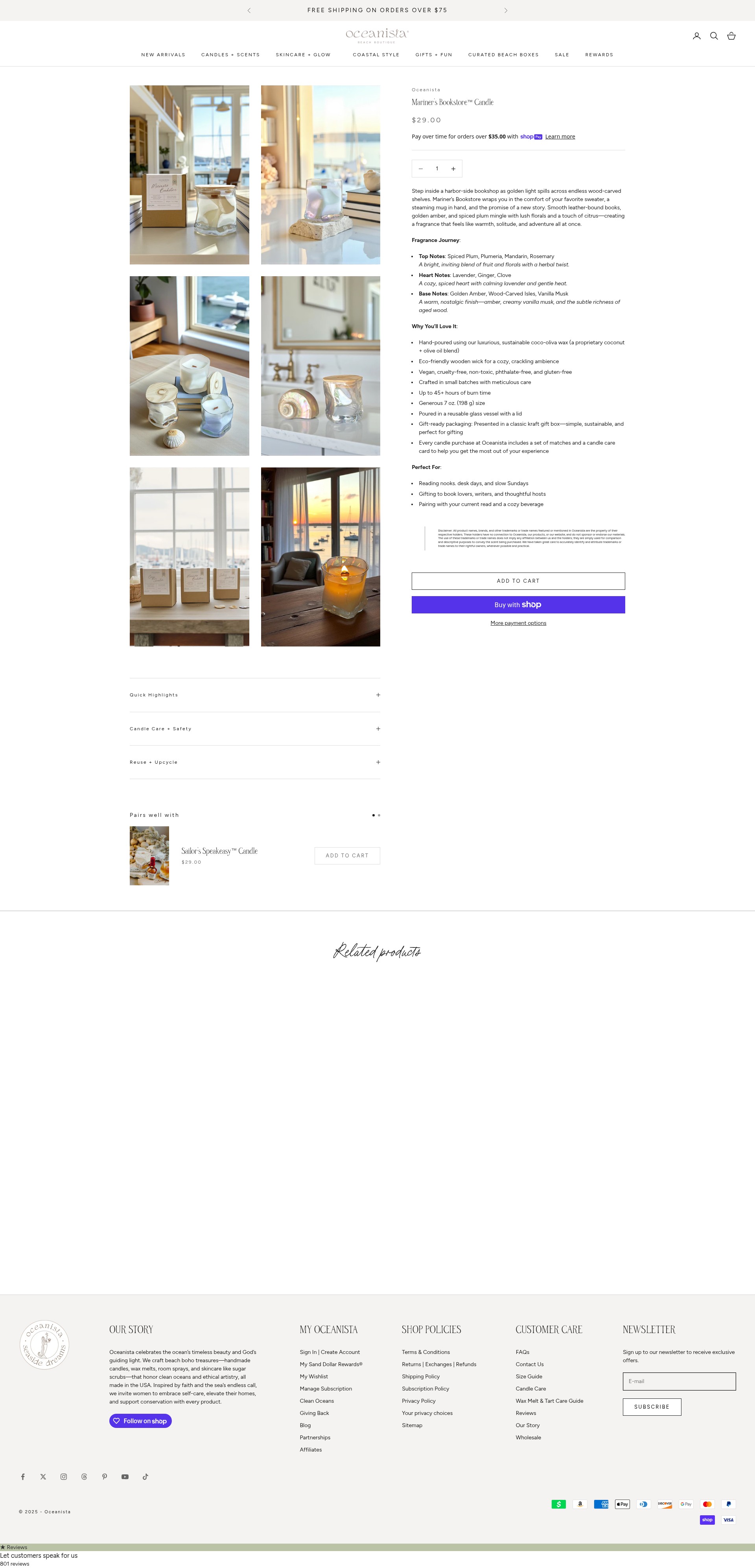 Screenshot of www.oceanista.com