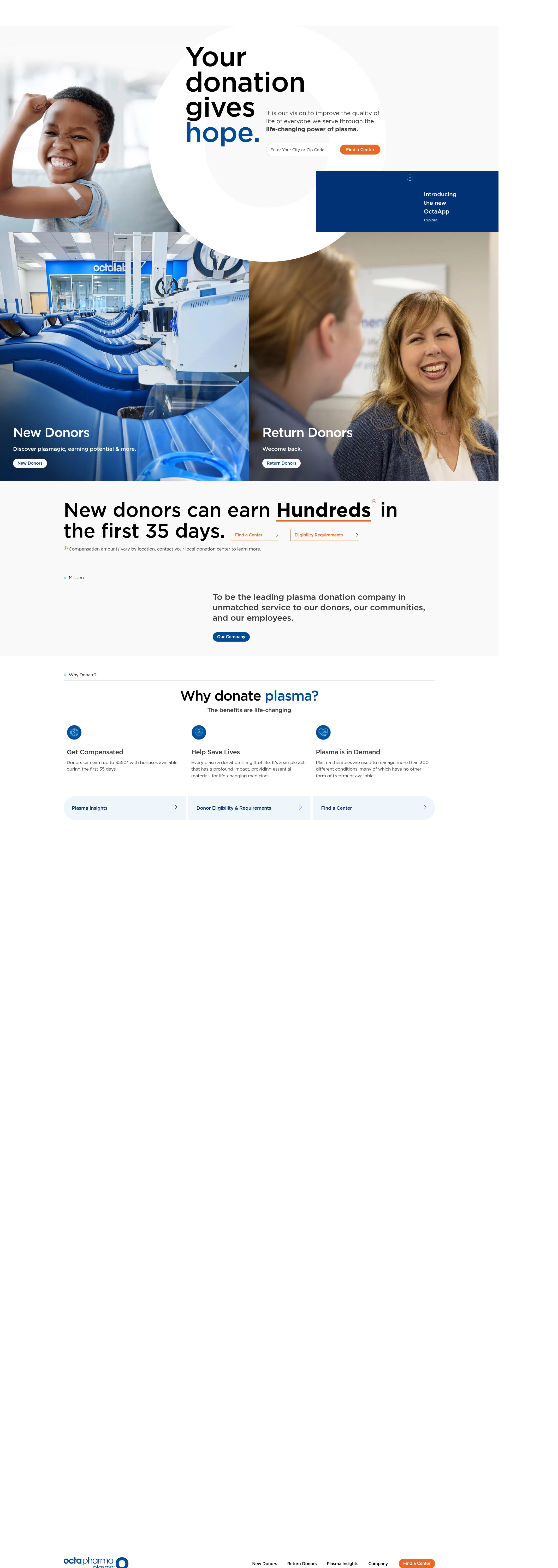 Screenshot of www.octapharmaplasma.com