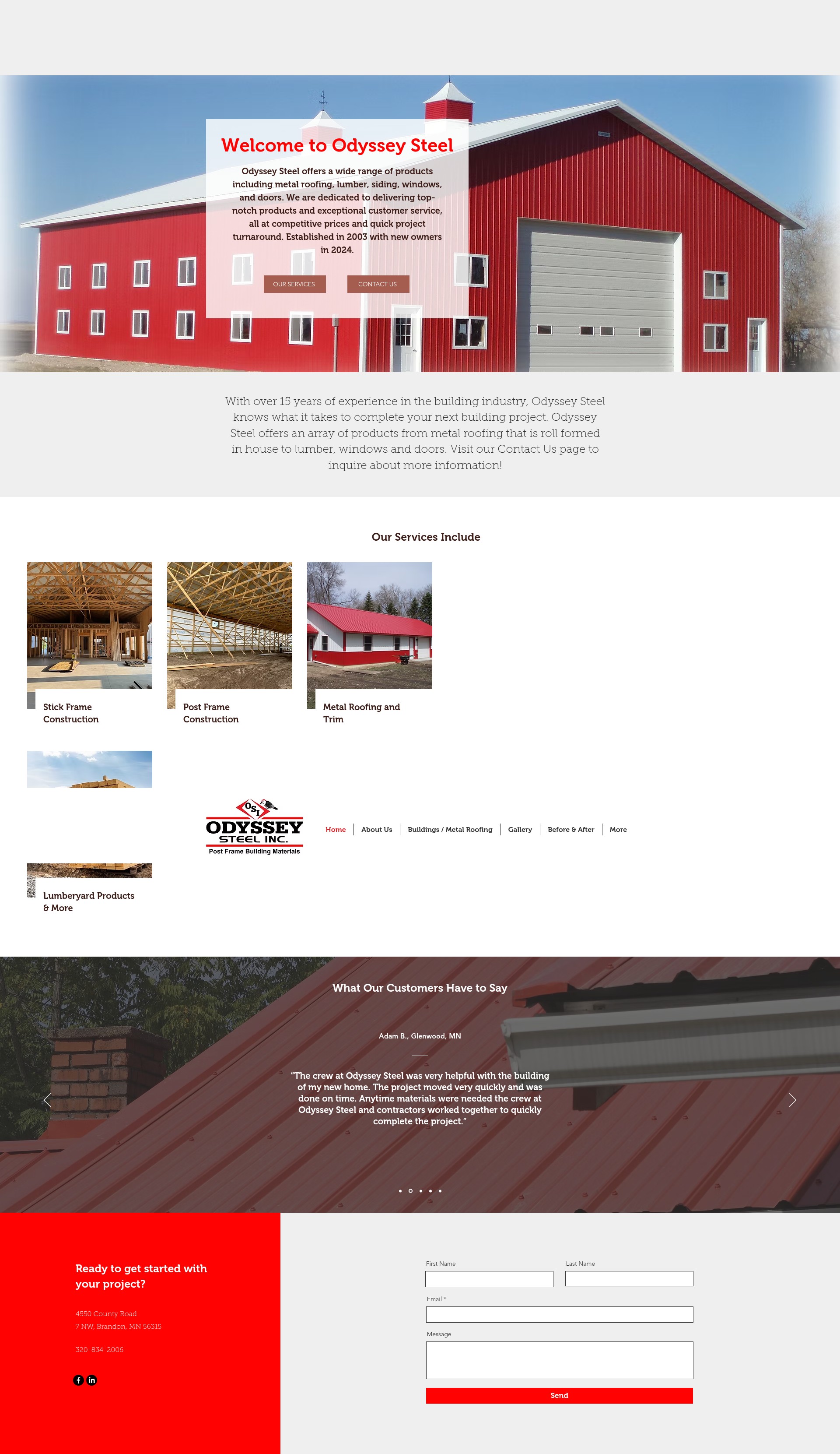 Screenshot of www.odysseysteel.net
