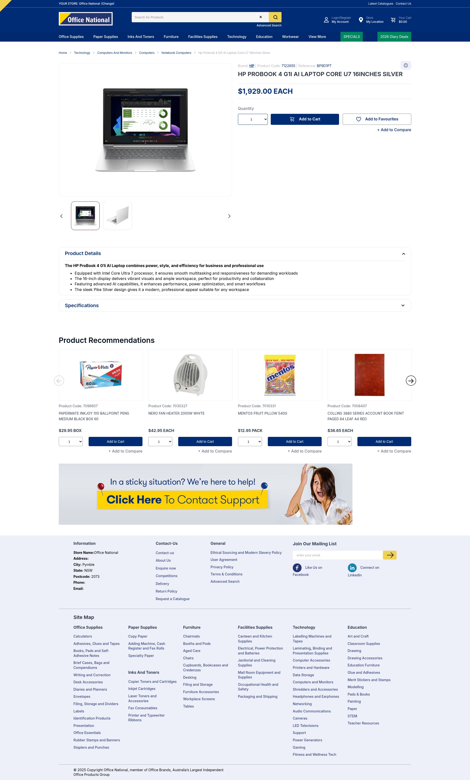 Screenshot of www.officenational.com.au