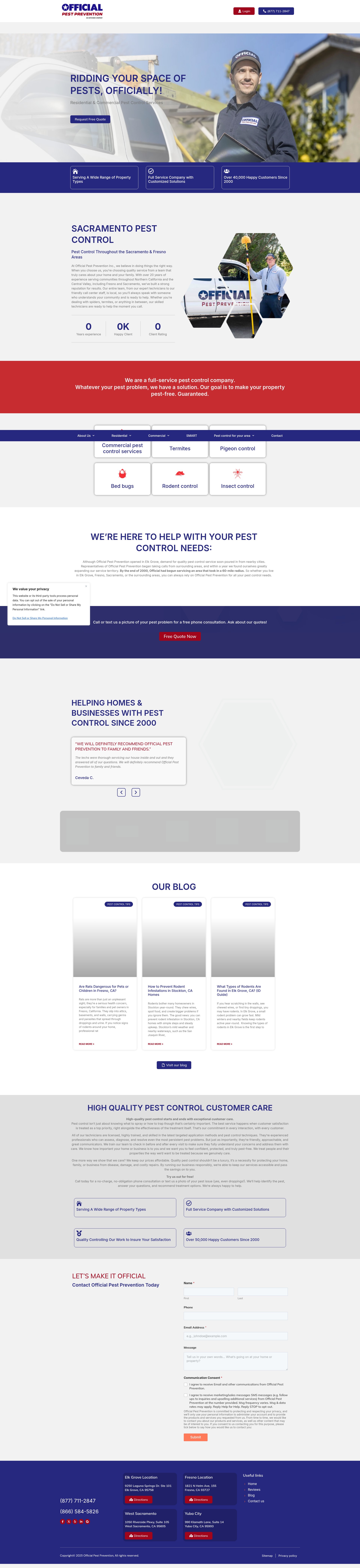 Screenshot of www.officialpestprevention.com