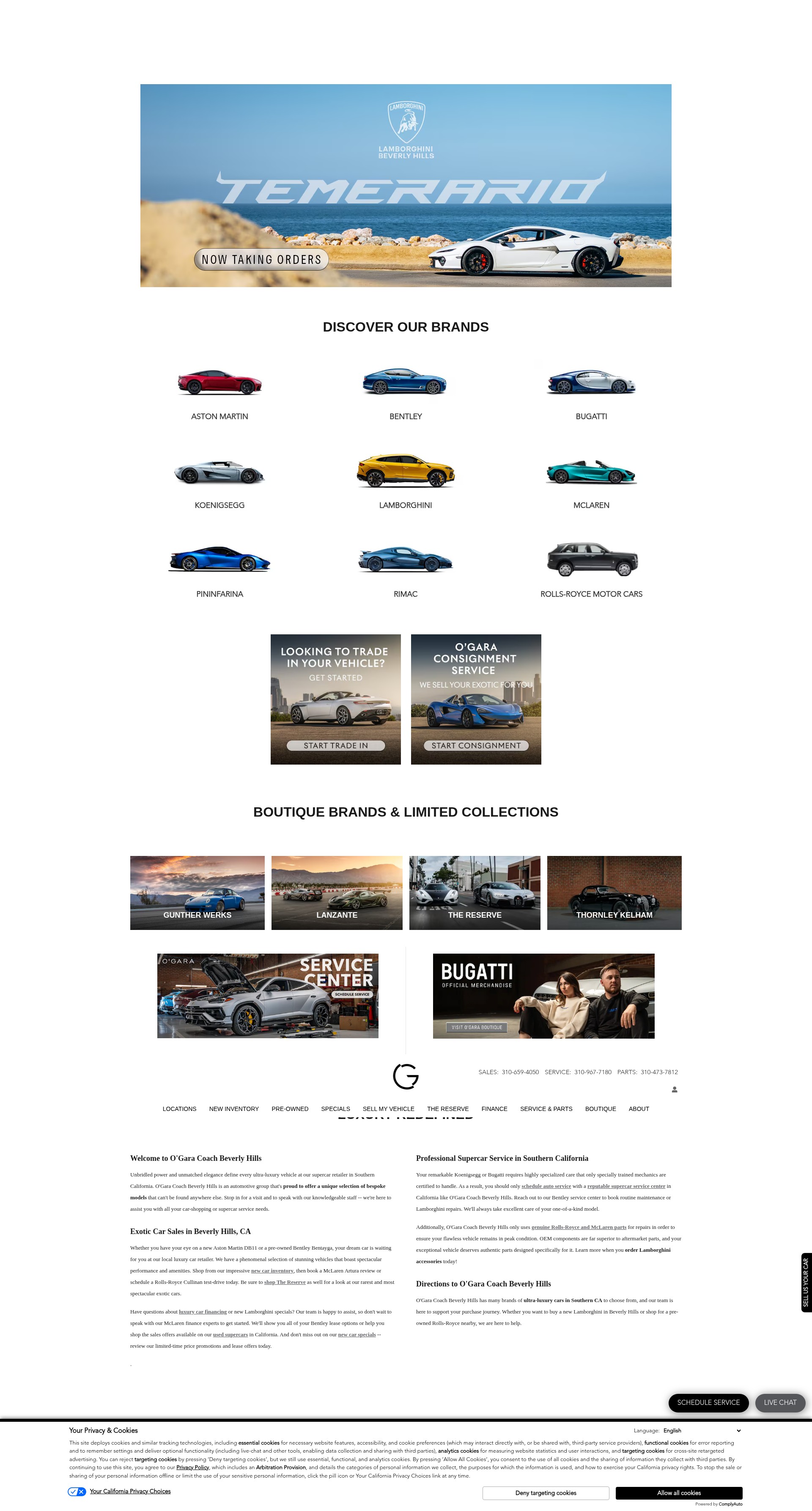 Screenshot of www.ogaracoach.com