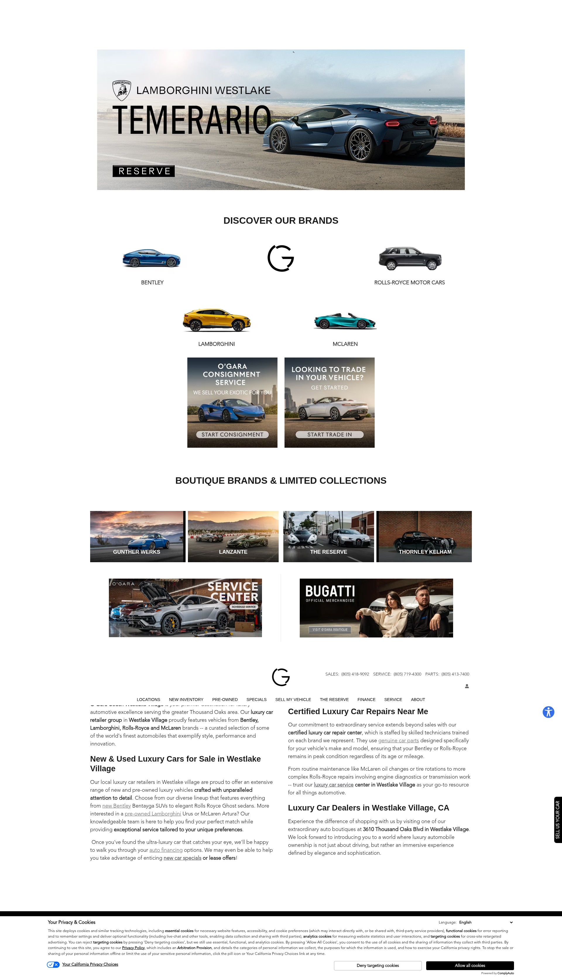 Screenshot of www.ogaracoachwestlakevillage.com