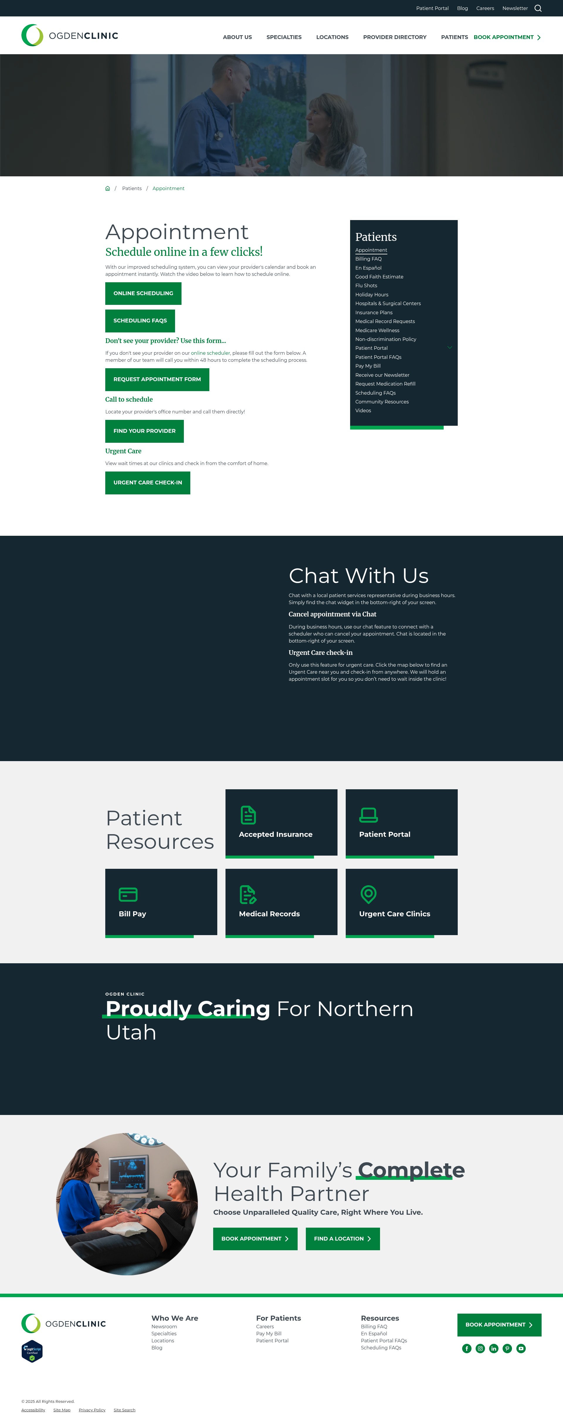 Screenshot of www.ogdenclinic.com