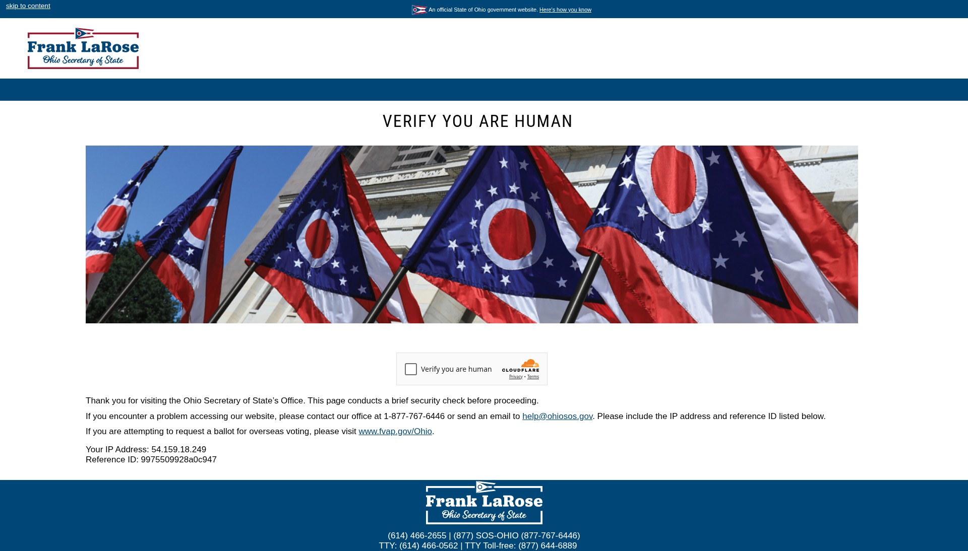 Screenshot of www.ohiosos.gov