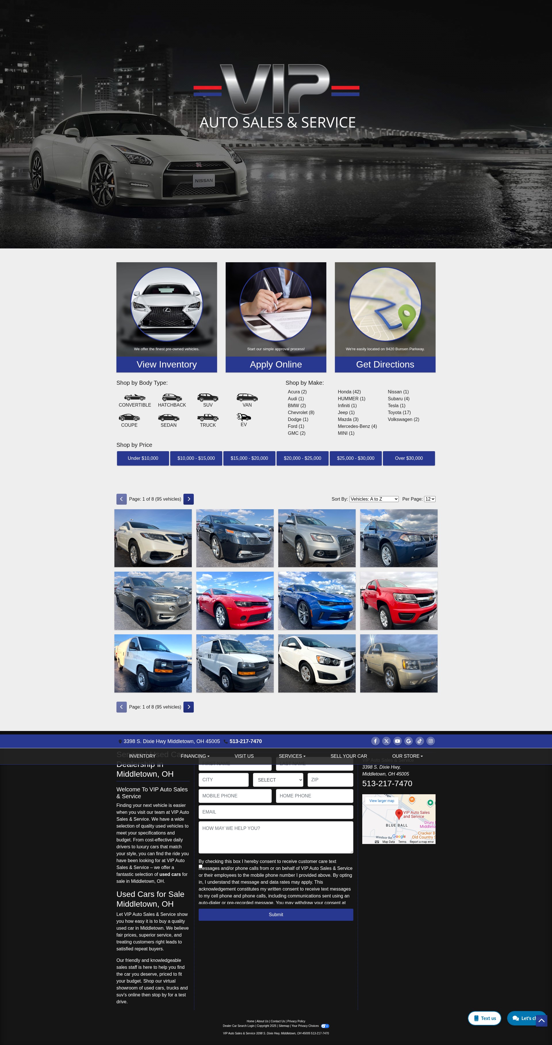 Screenshot of www.ohiovipautosales.com