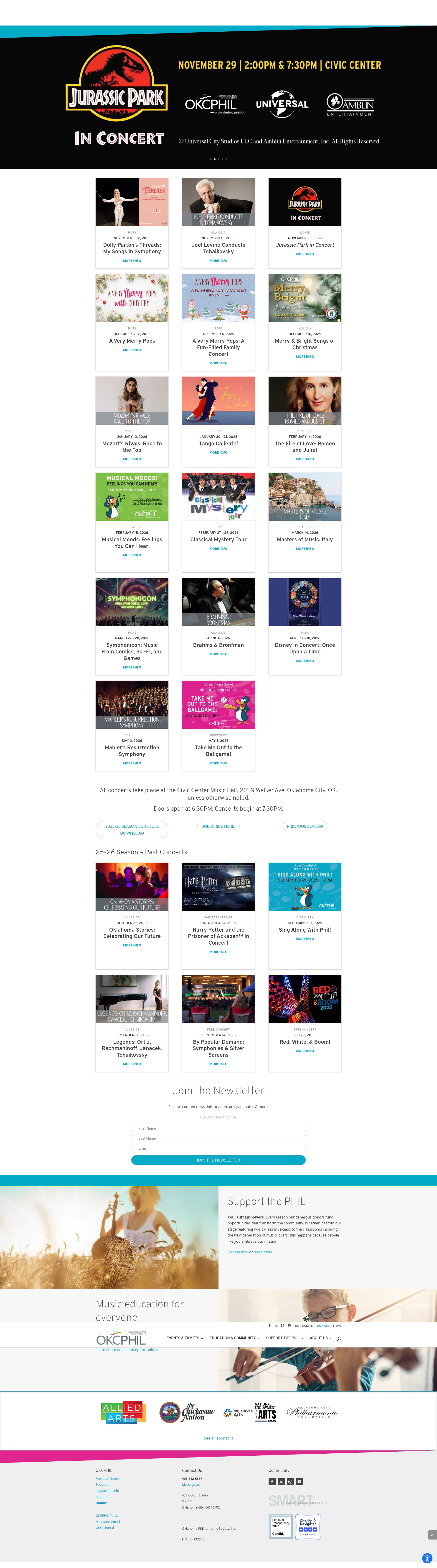 Screenshot of www.okcphil.org