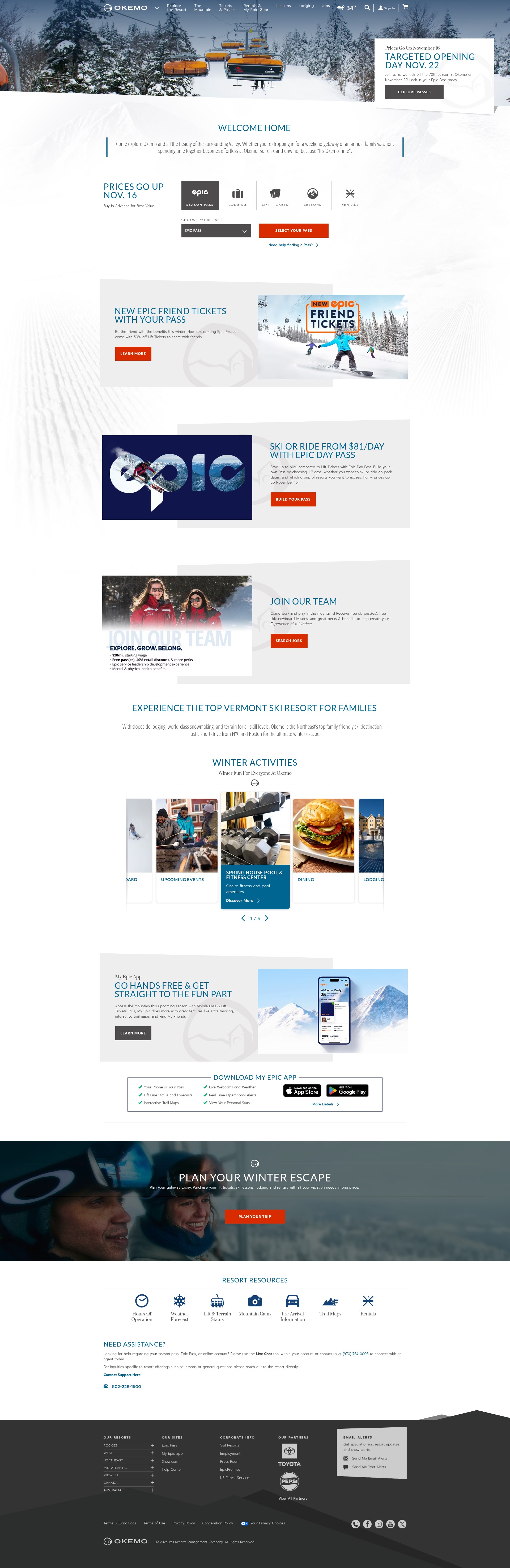 Screenshot of www.okemo.com
