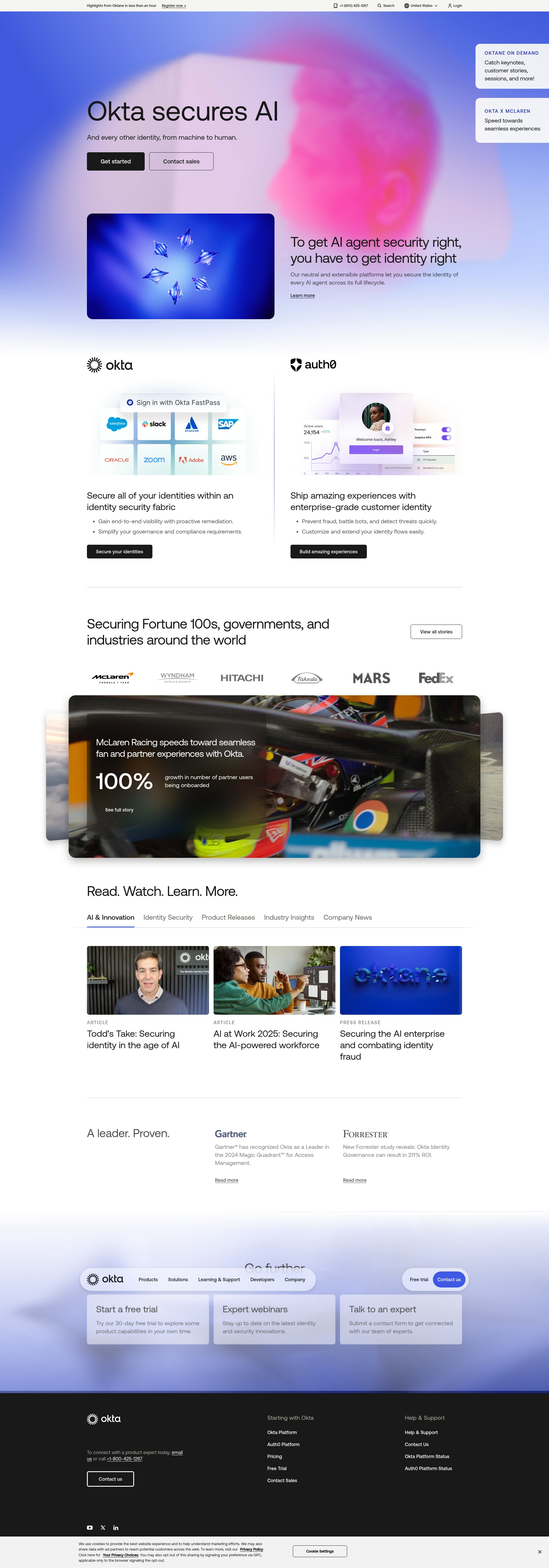 Screenshot of www.okta.com
