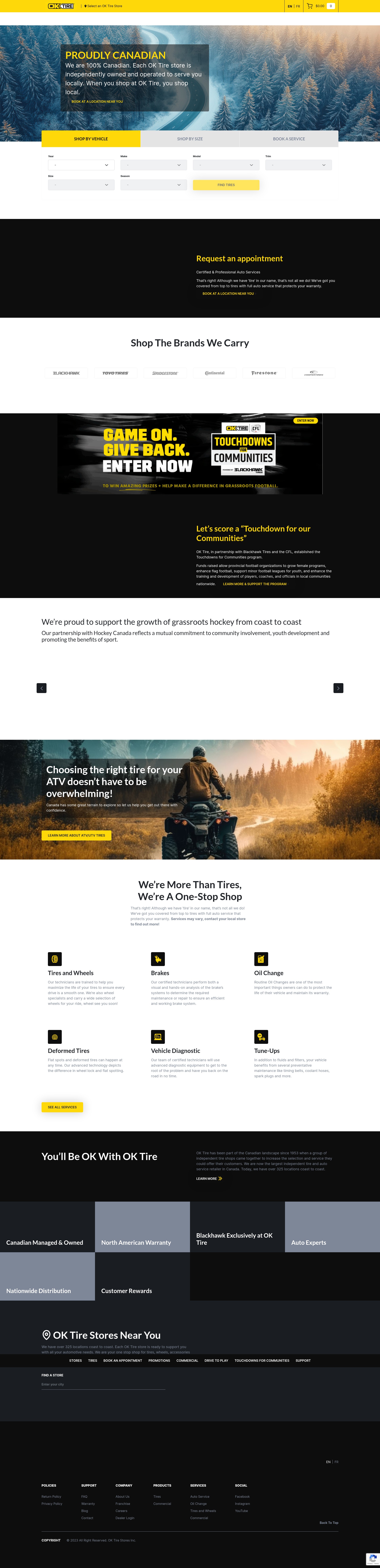 Screenshot of www.oktire.com
