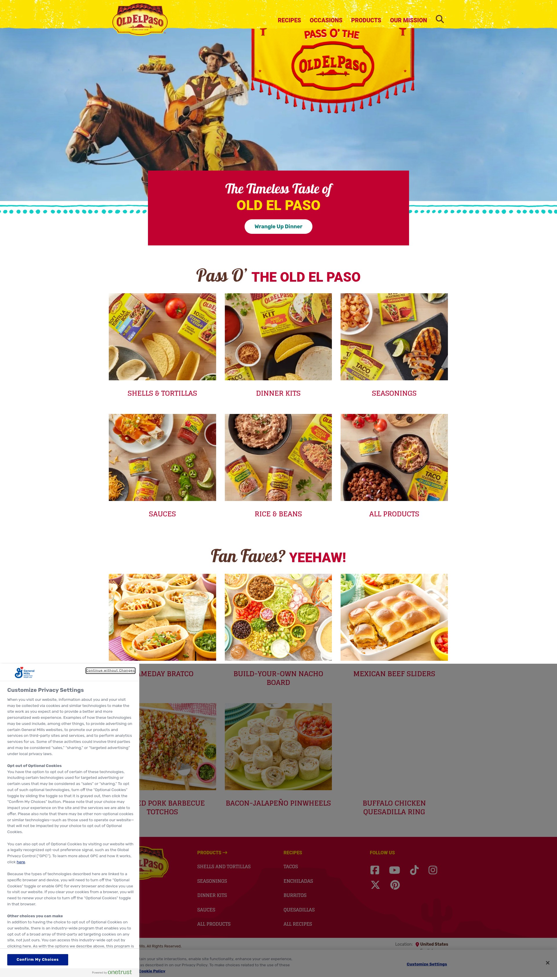 Screenshot of www.oldelpaso.com