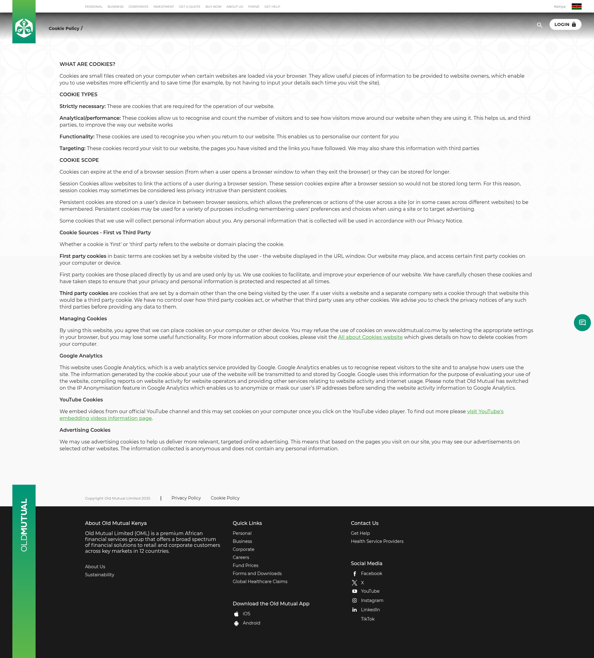 Screenshot of www.oldmutual.co.ke