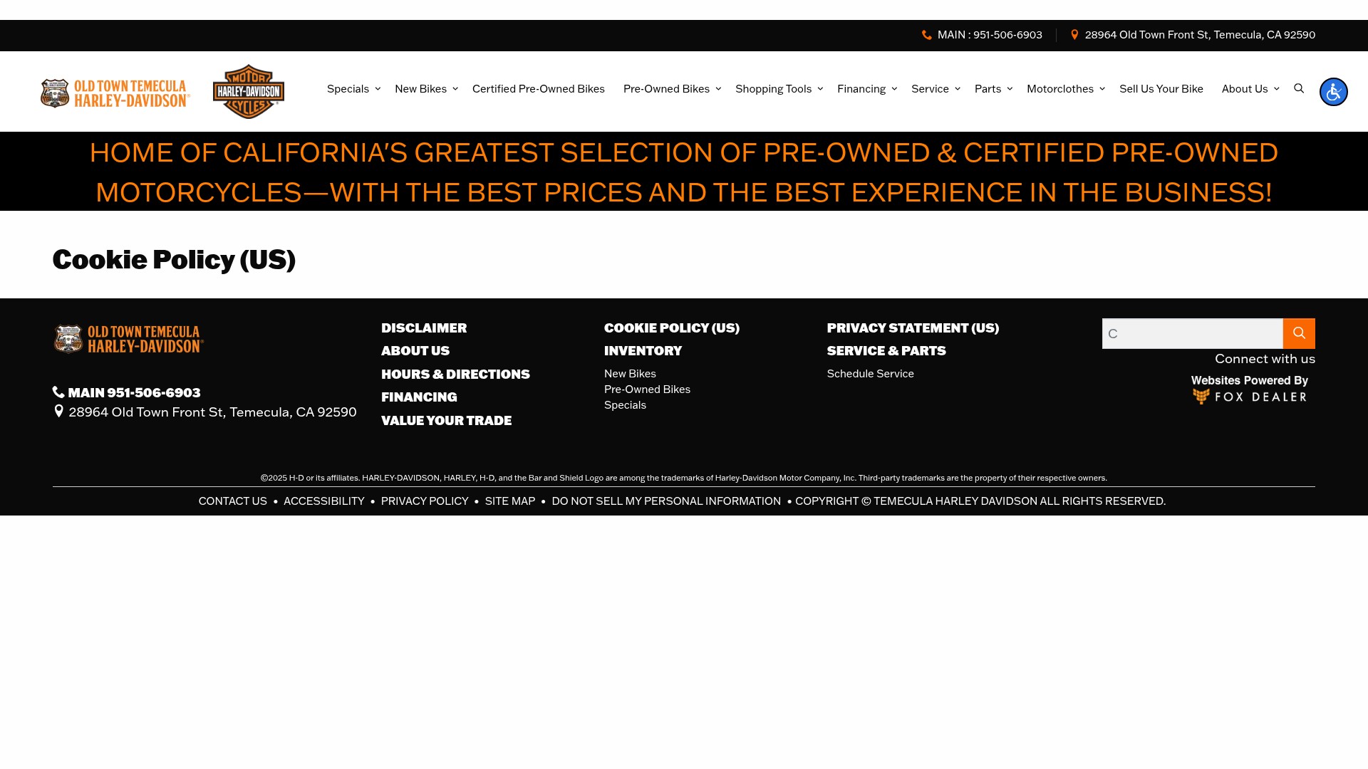 Screenshot of www.oldtowntemeculahd.com