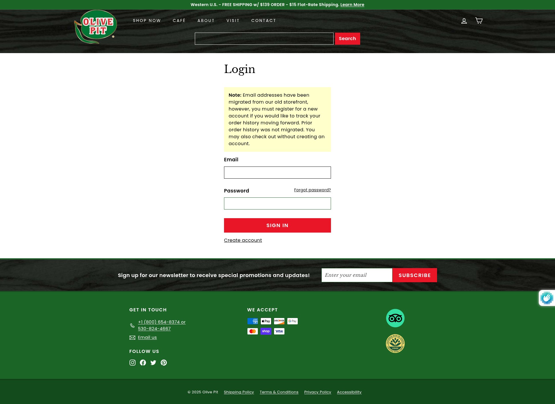 Screenshot of www.olivepit.com