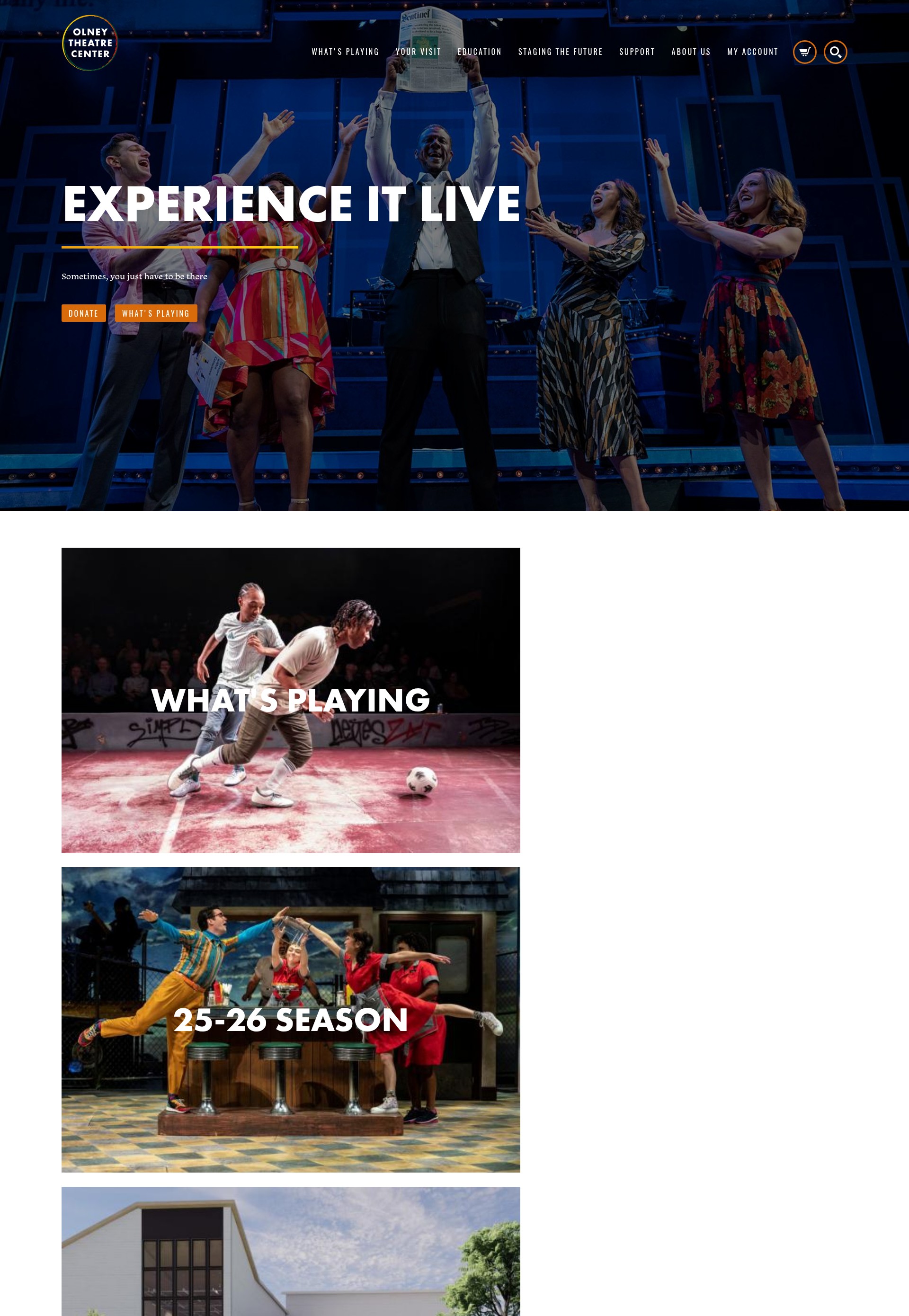 Screenshot of www.olneytheatre.org