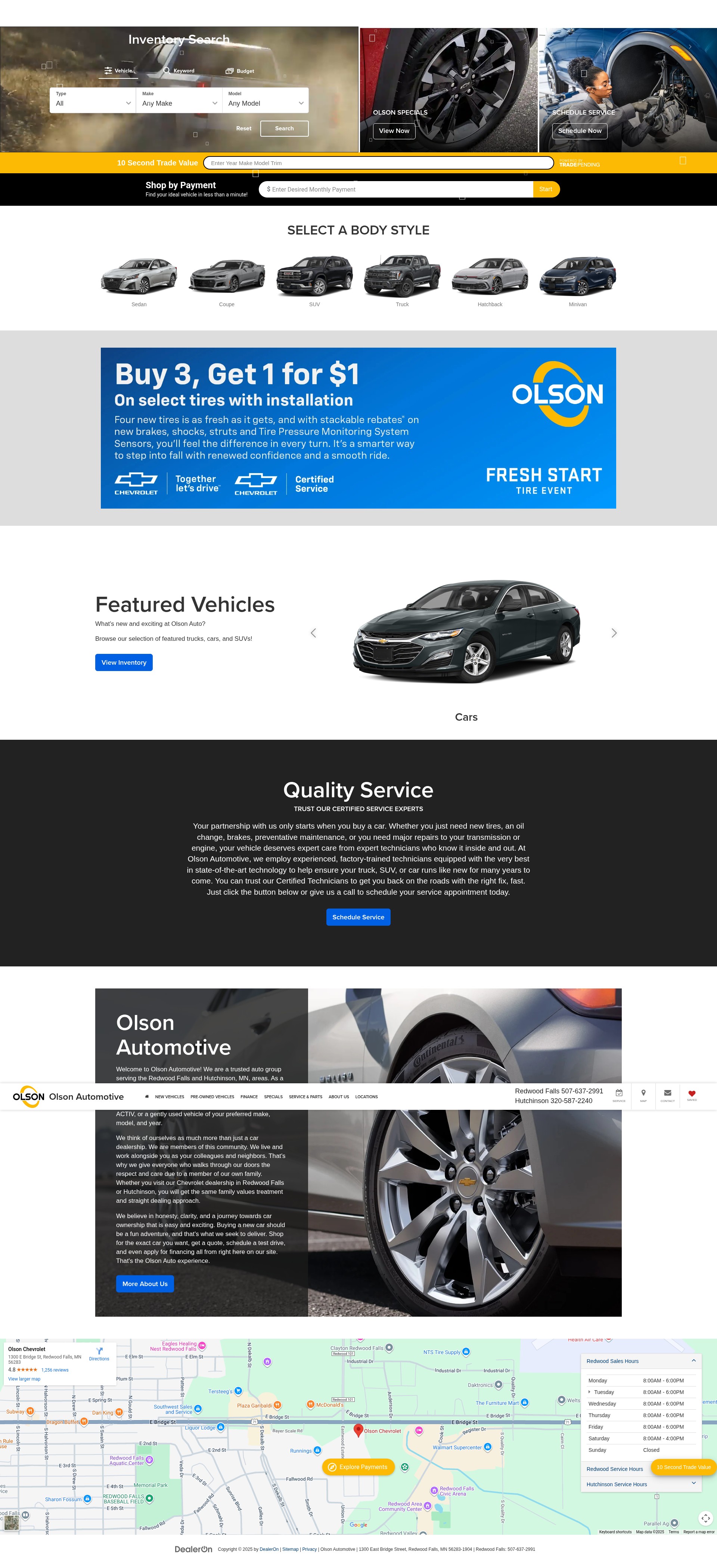 Screenshot of www.olsonauto.com