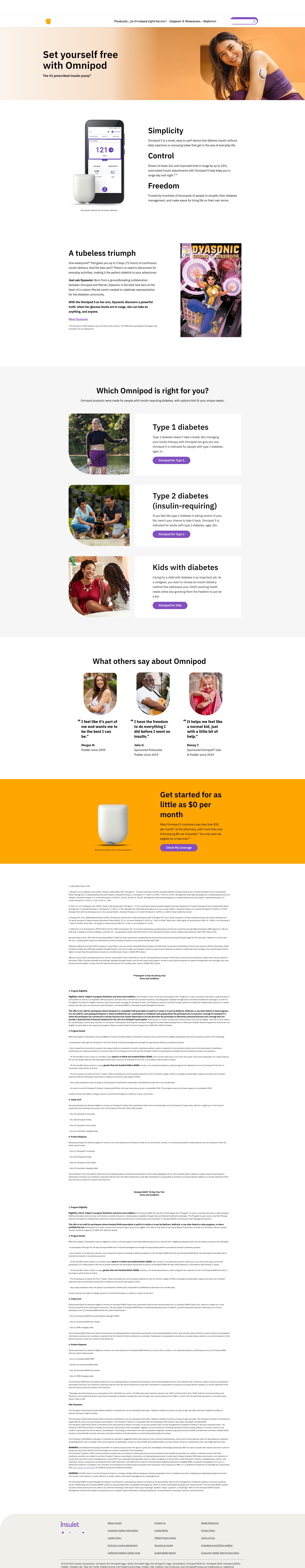 Screenshot of www.omnipod.com