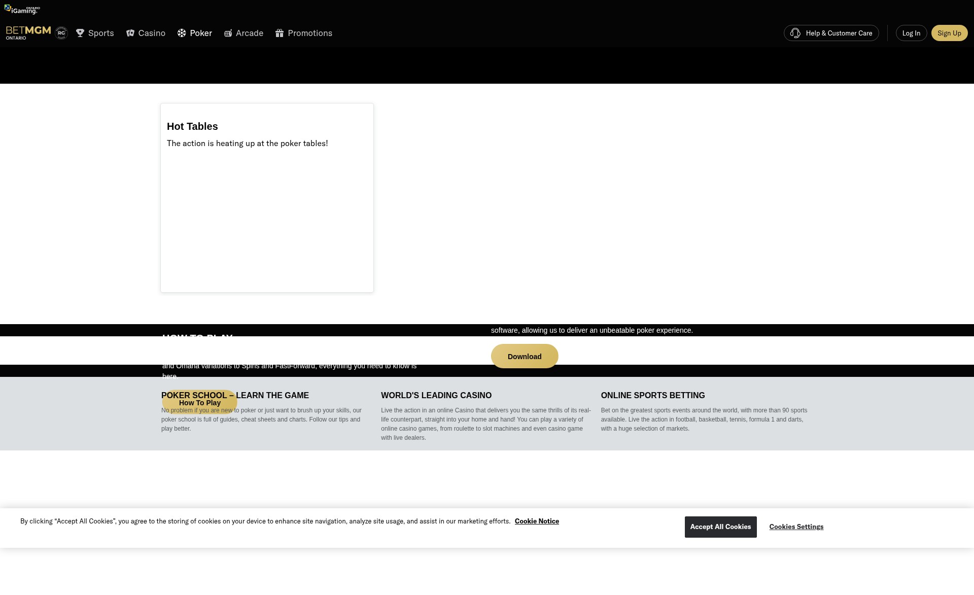 Screenshot of www.on.betmgm.ca