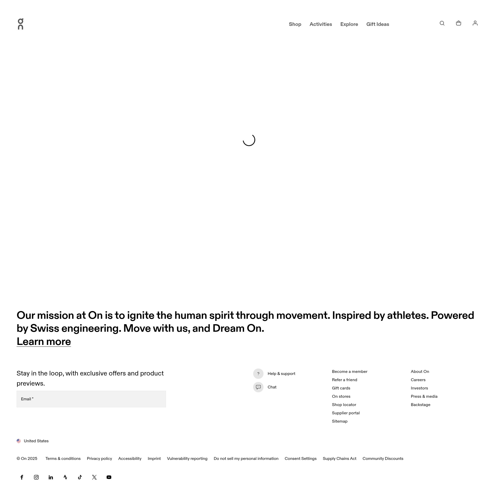 Screenshot of www.on.com