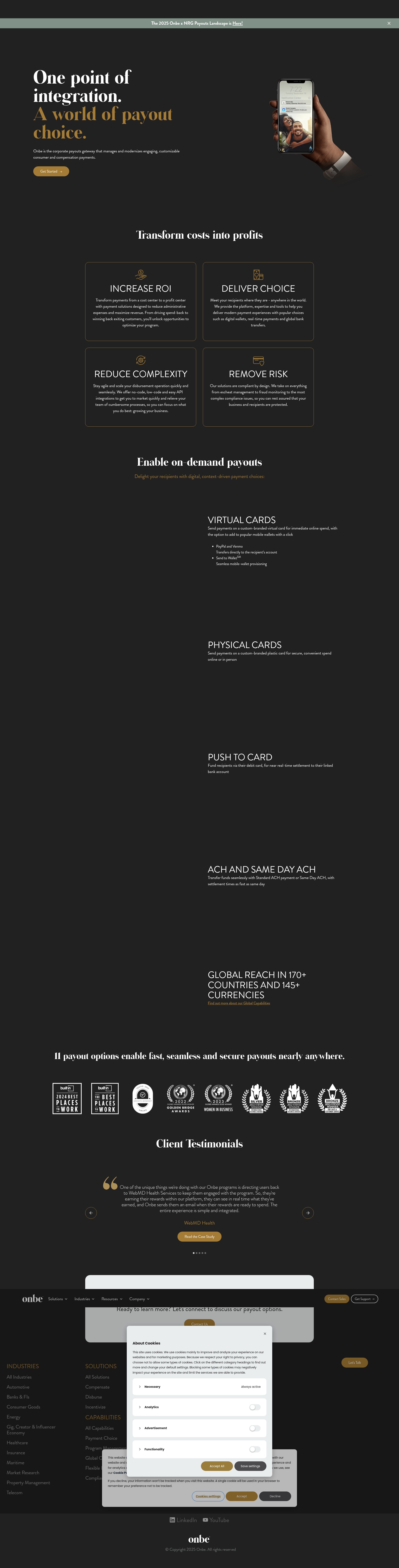 Screenshot of www.onbe.com